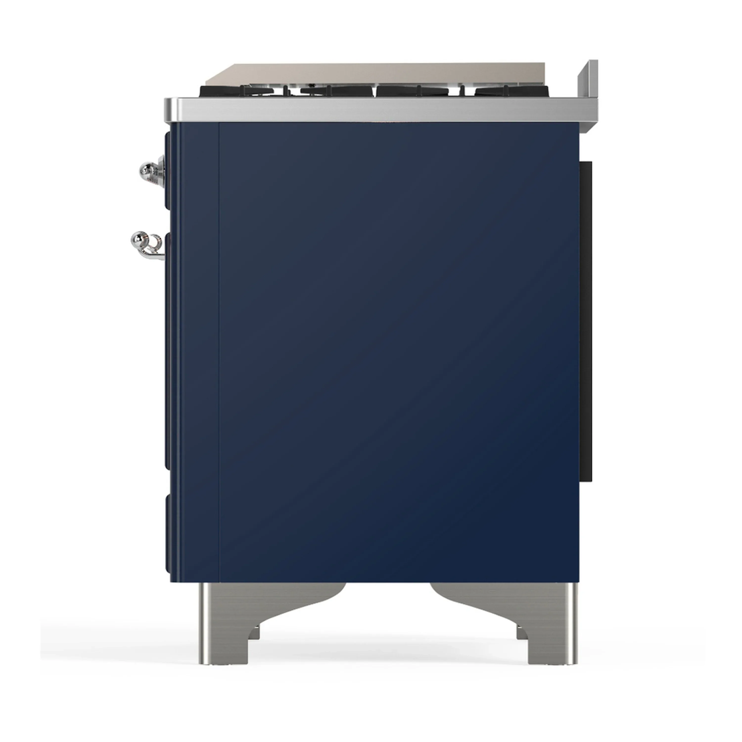 ILVE Majestic III 48-inch Dual Fuel Range with 5 Liquid Propane Burner, Griddle and Solid Door Electric Oven in Midnight Blue with Chrome Trim (UM48FQNR3MBCLP) - Image 9