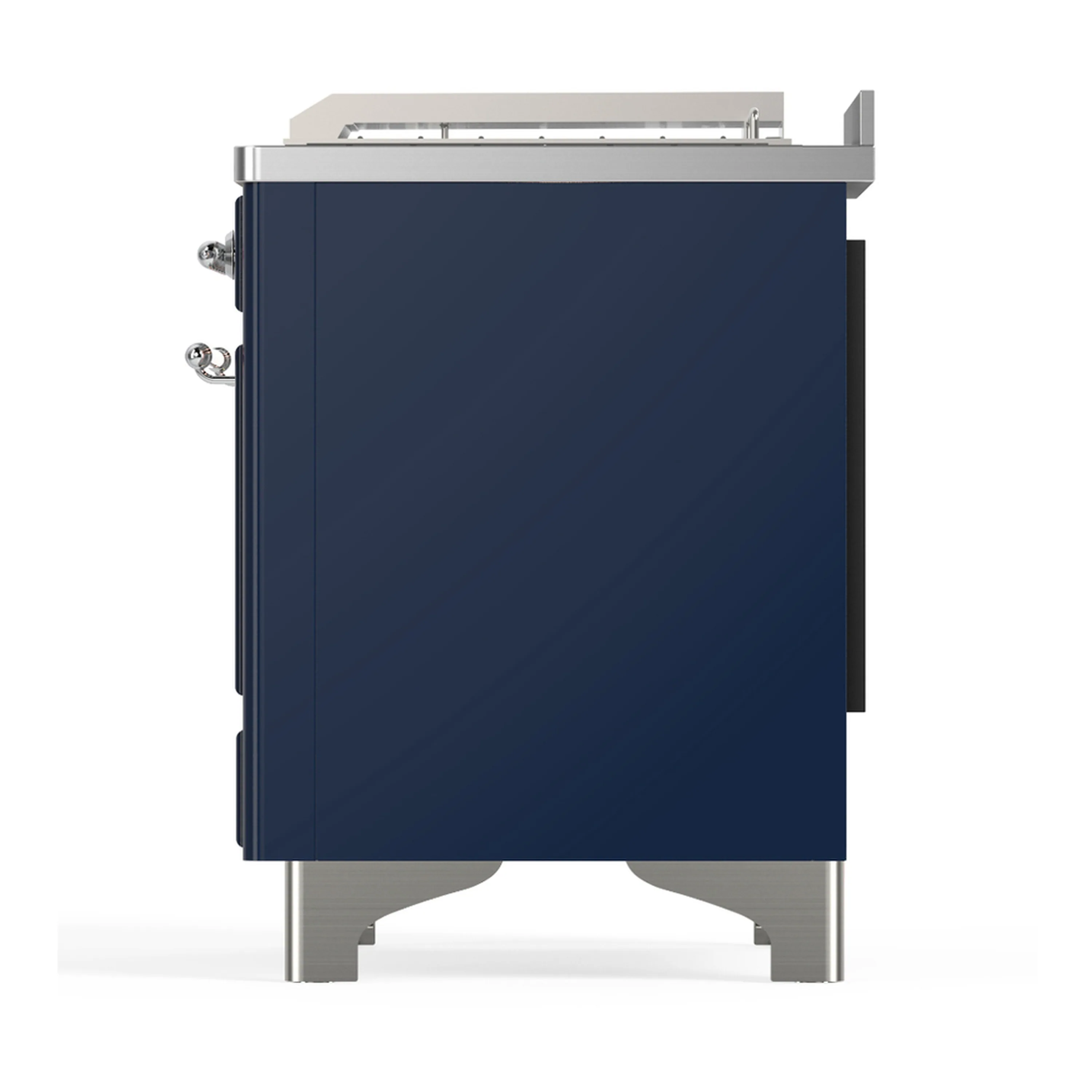 ILVE Majestic III 48-inch Dual Fuel Range with 5 Liquid Propane Burner, Griddle, French Top and Solid Door Electric Oven in Midnight Blue with Chrome Trim (UM48FSQNR3MBCLP) - Image 9