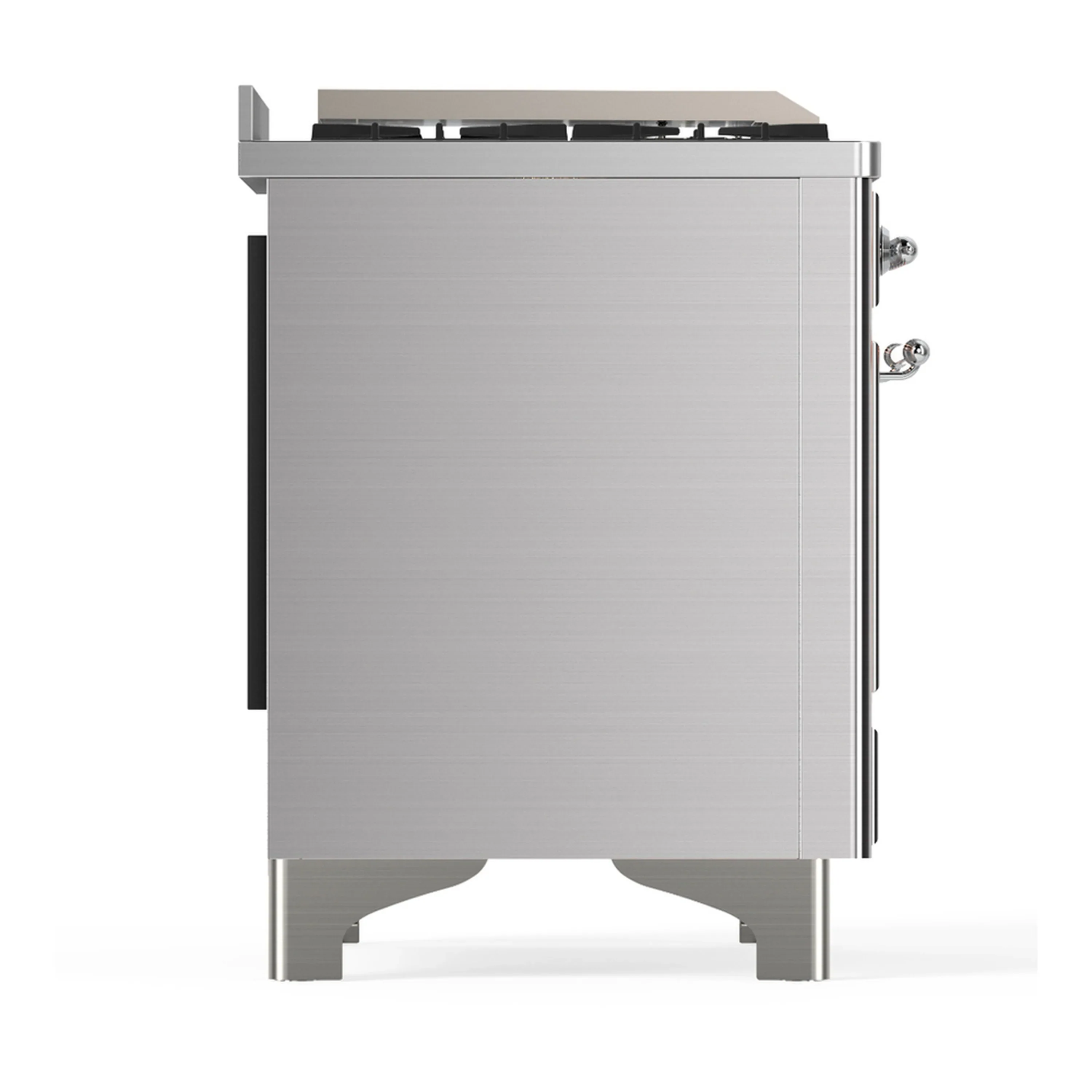 ILVE Majestic III 48-inch Dual Fuel Range with 5 Natural Gas Burner, Griddle and Triple Glass Door Electric Oven in Stainless Steel with Chrome Trim (UM48FNR3SSC) - Image 8