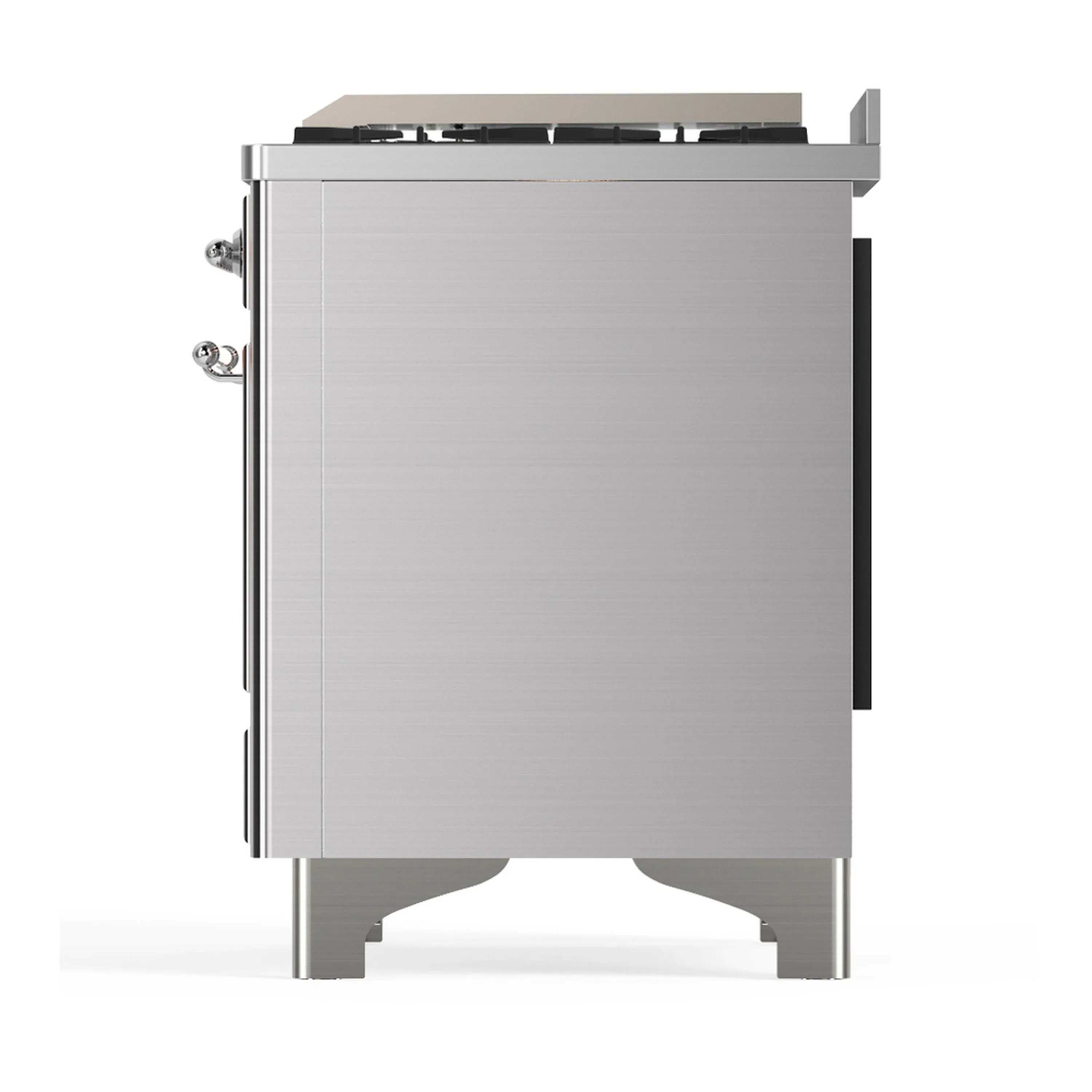 ILVE Majestic III 48-inch Dual Fuel Range with 5 Natural Gas Burner, Griddle and Triple Glass Door Electric Oven in Stainless Steel with Chrome Trim (UM48FNR3SSC) - Image 9