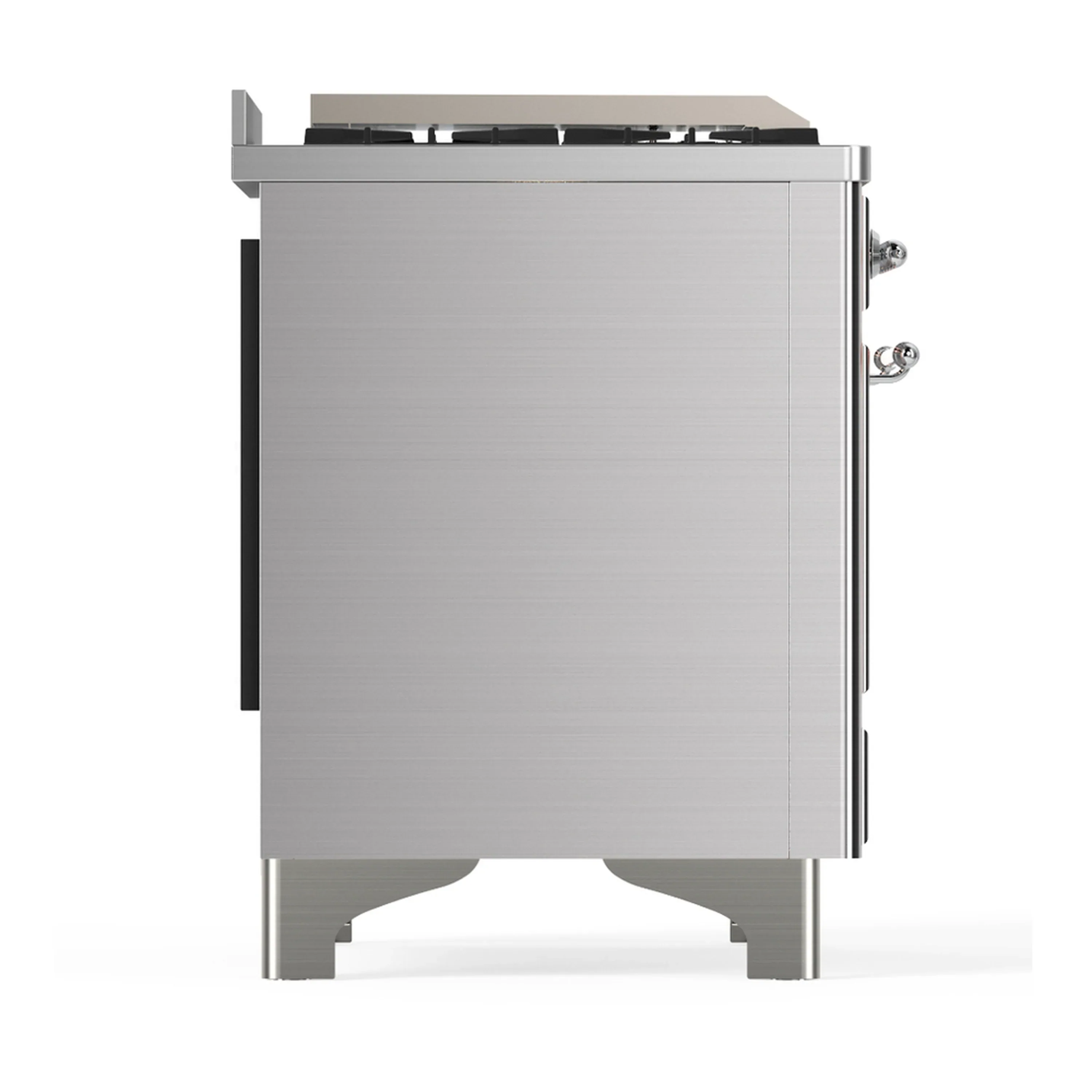 ILVE Majestic III 48-inch Dual Fuel Range with 5 Natural Gas Burner, Griddle and Solid Door Electric Oven in Stainless Steel with Chrome Trim (UM48FQNR3SSC) - Image 8
