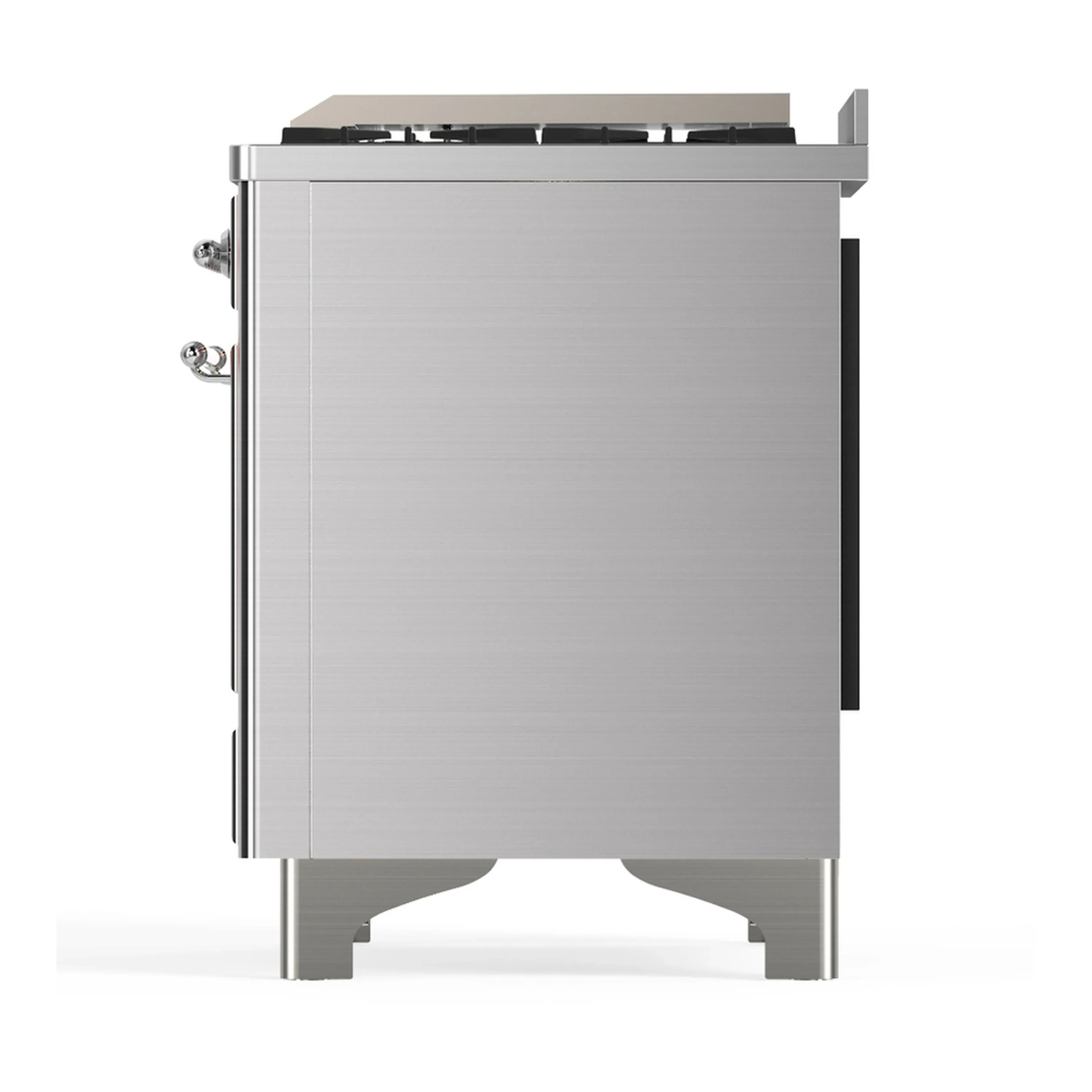 ILVE Majestic III 48-inch Dual Fuel Range with 5 Liquid Propane Burner, Griddle and Solid Door Electric Oven in Stainless Steel with Chrome Trim (UM48FQNR3SSCLP) - Image 9
