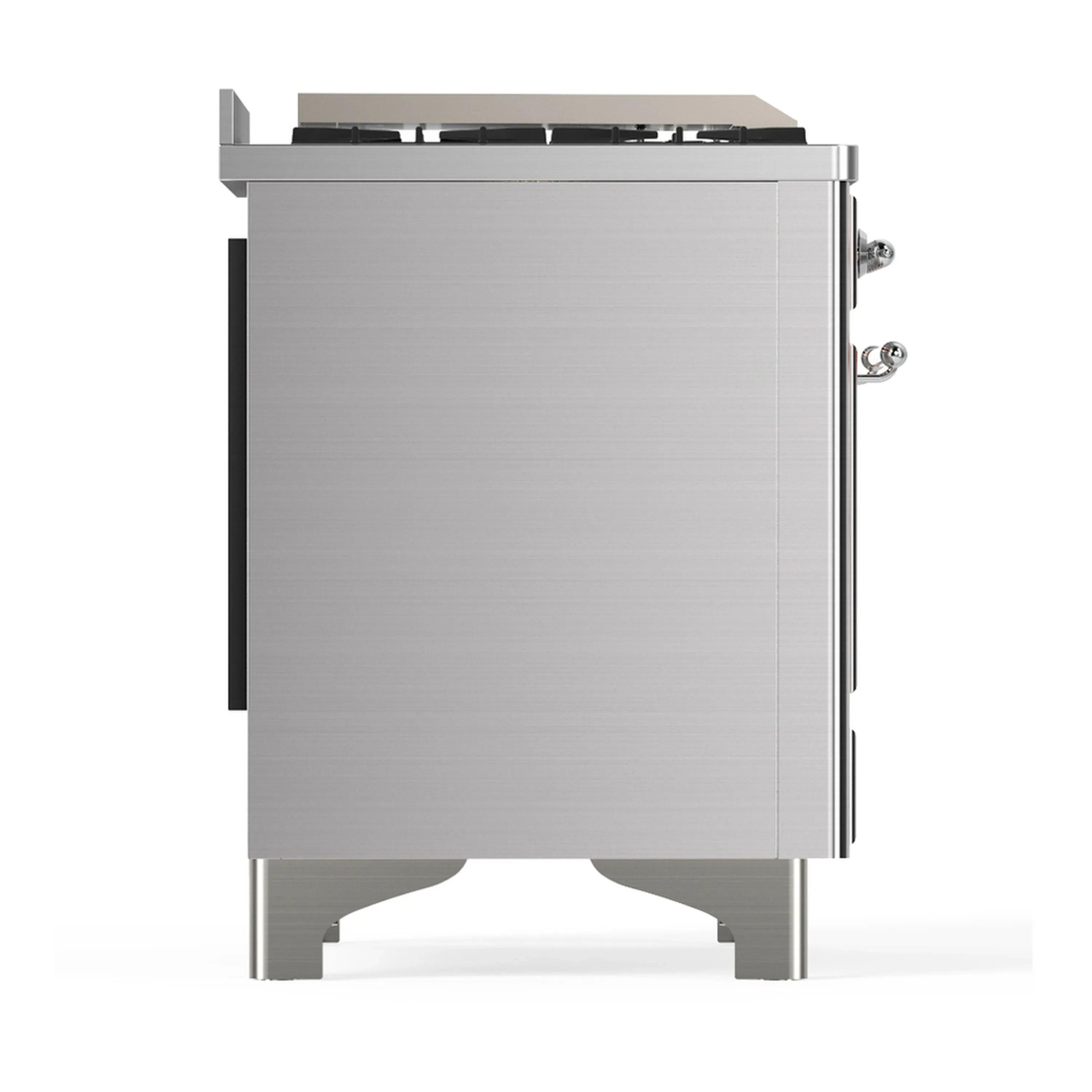ILVE Majestic III 48-inch Dual Fuel Range with 5 Liquid Propane Burner, Griddle, French Top and Triple Glass Door Electric Oven in Stainless Steel with Chrome Trim (UM48FSNR3SSCLP) - Image 8