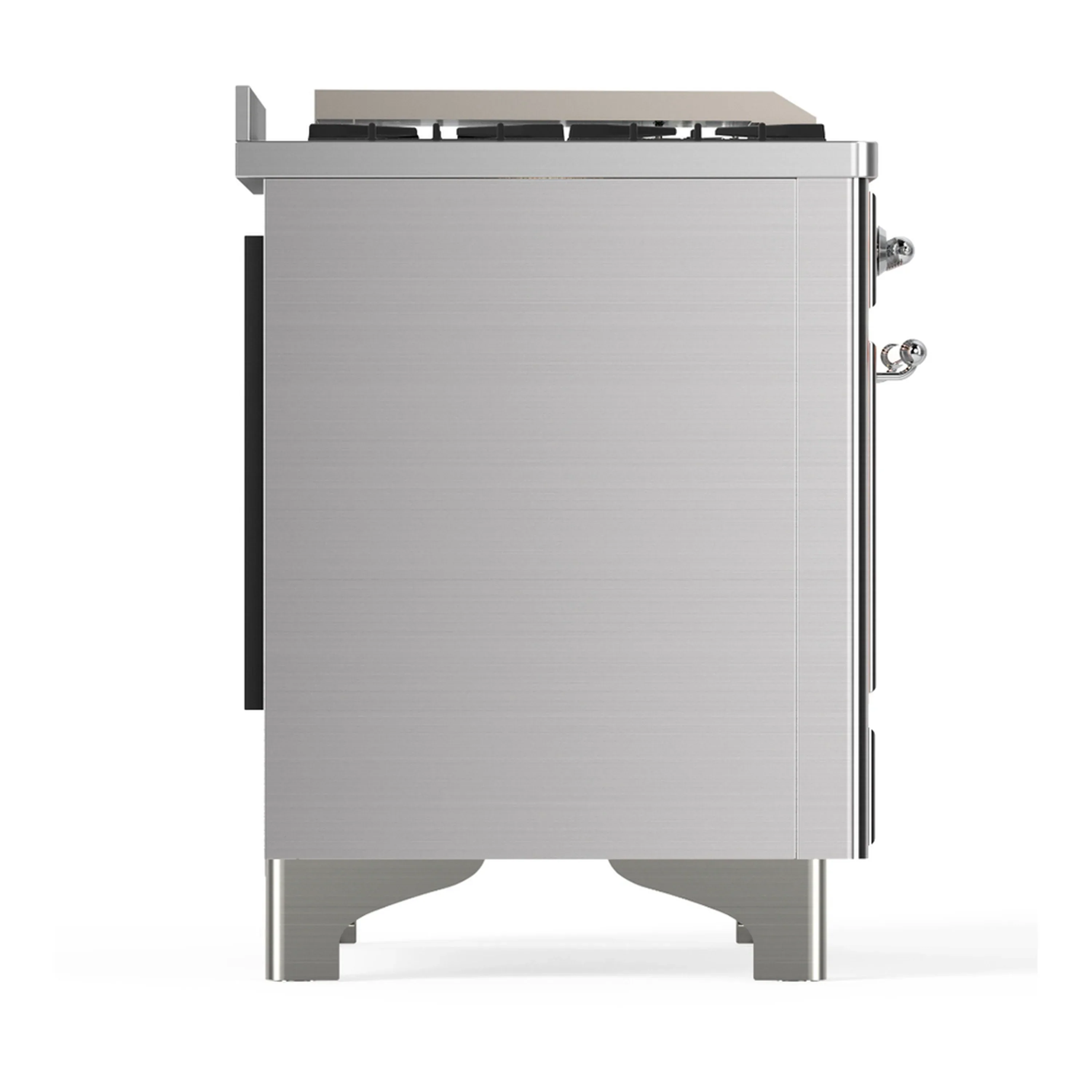 ILVE Majestic III 48-inch Dual Fuel Range with 5 Liquid Propane Burner, Griddle, French Top and Solid Door Electric Oven in Stainless Steel with Chrome Trim (UM48FSQNR3SSCLP) - Image 8