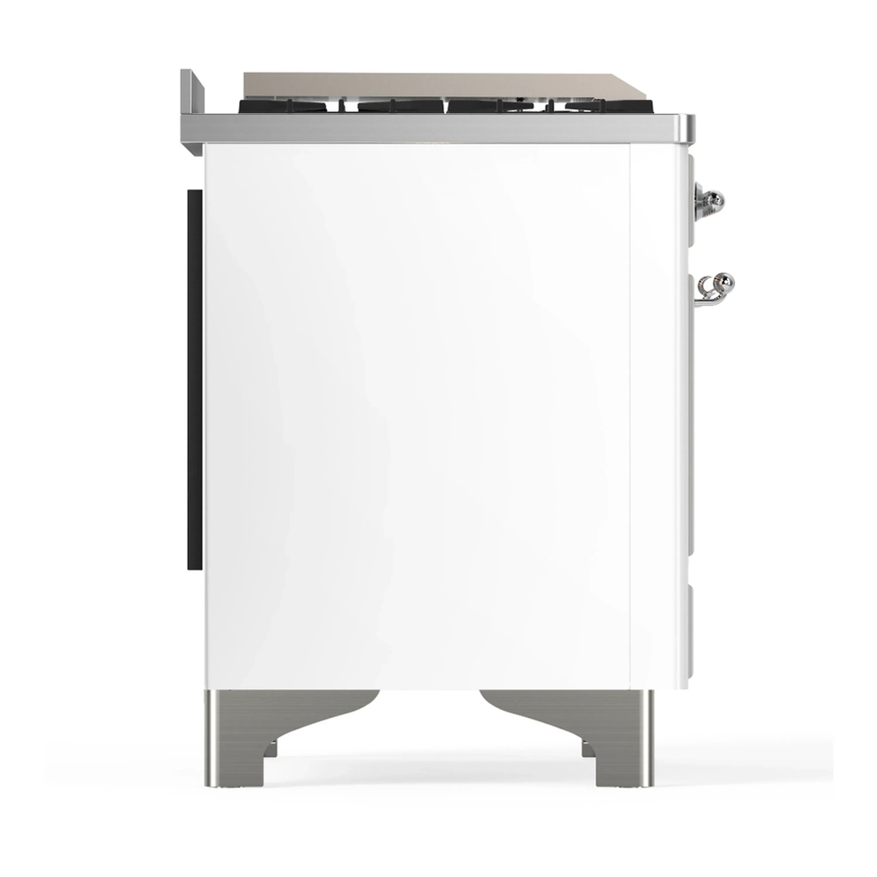ILVE Majestic III 48-inch Dual Fuel Range with 5 Liquid Propane Burner, Griddle and Solid Door Electric Oven in White with Chrome Trim (UM48FQNR3WHCLP) - Image 8