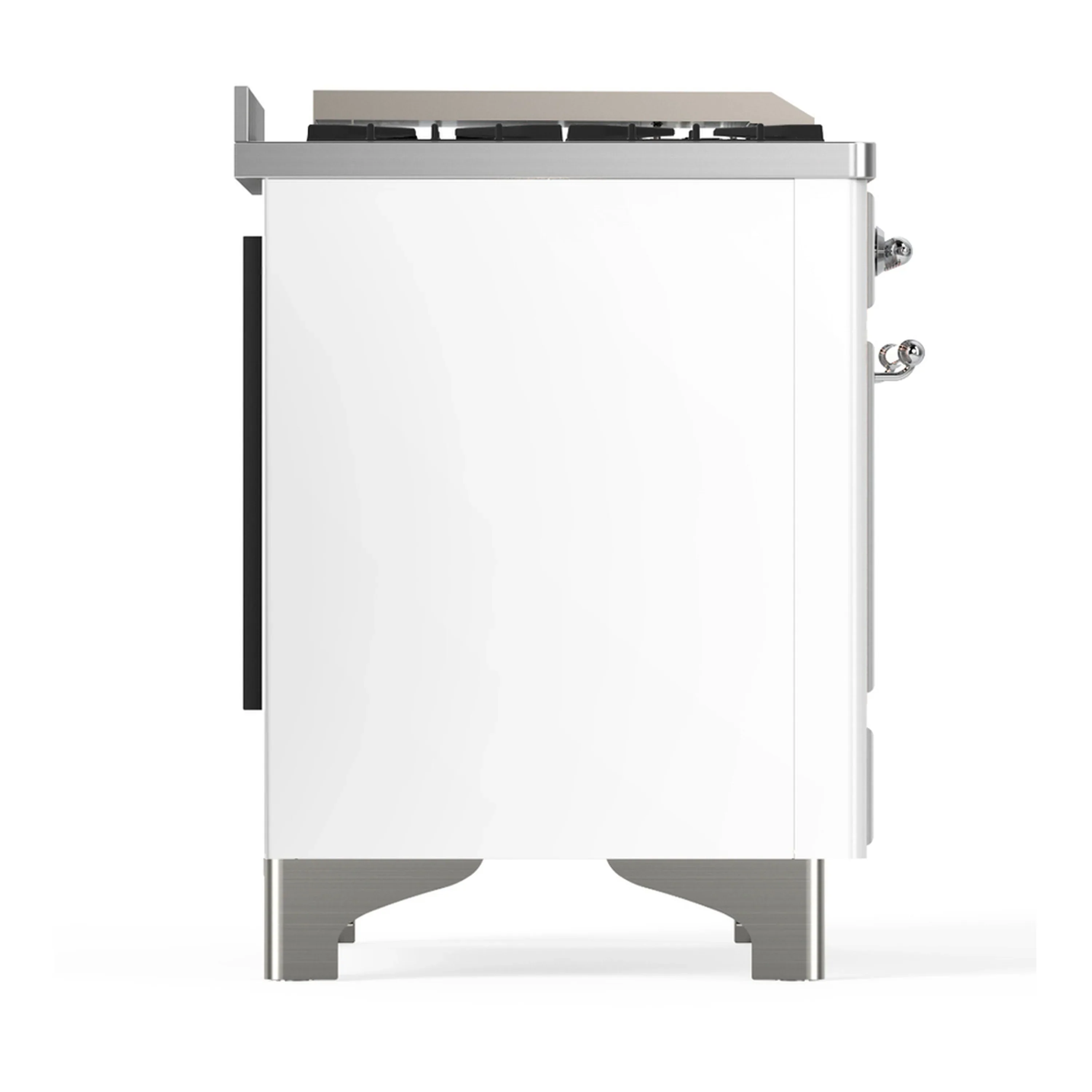 ILVE Majestic III 48-inch Dual Fuel Range with 5 Liquid Propane Burner, Griddle, French Top and Solid Door Electric Oven in White with Chrome Trim (UM48FSQNR3WHCLP) - Image 8