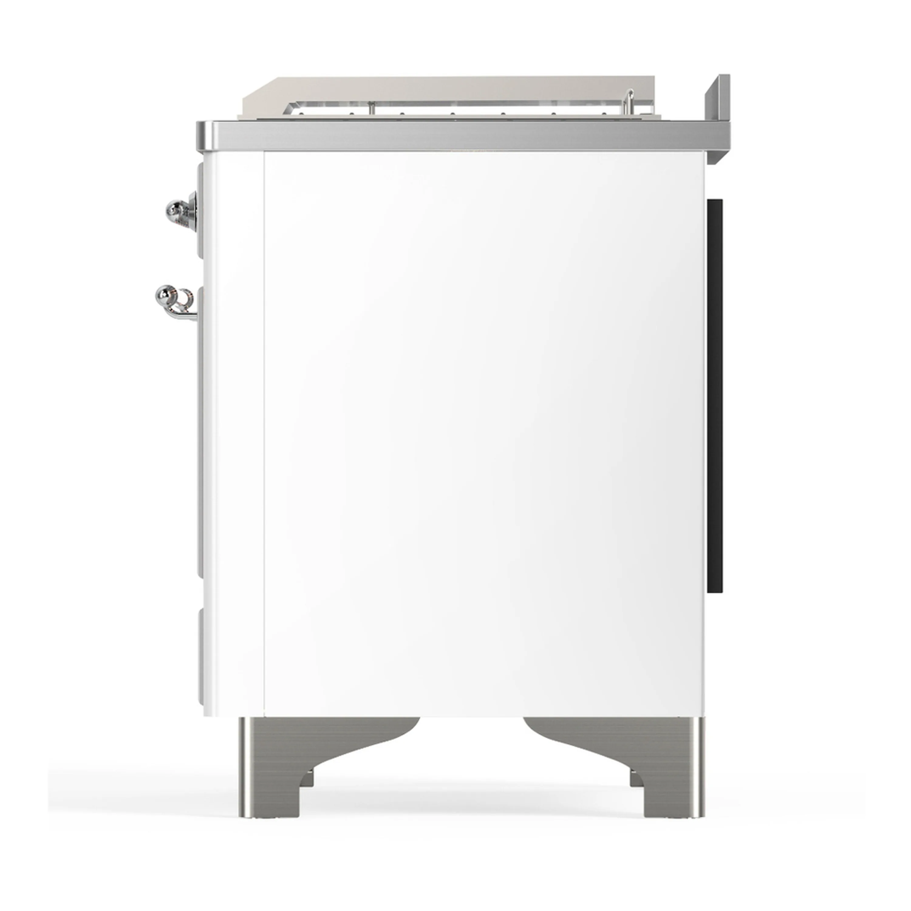 ILVE Majestic III 48-inch Dual Fuel Range with 5 Liquid Propane Burner, Griddle, French Top and Solid Door Electric Oven in White with Chrome Trim (UM48FSQNR3WHCLP) - Image 9