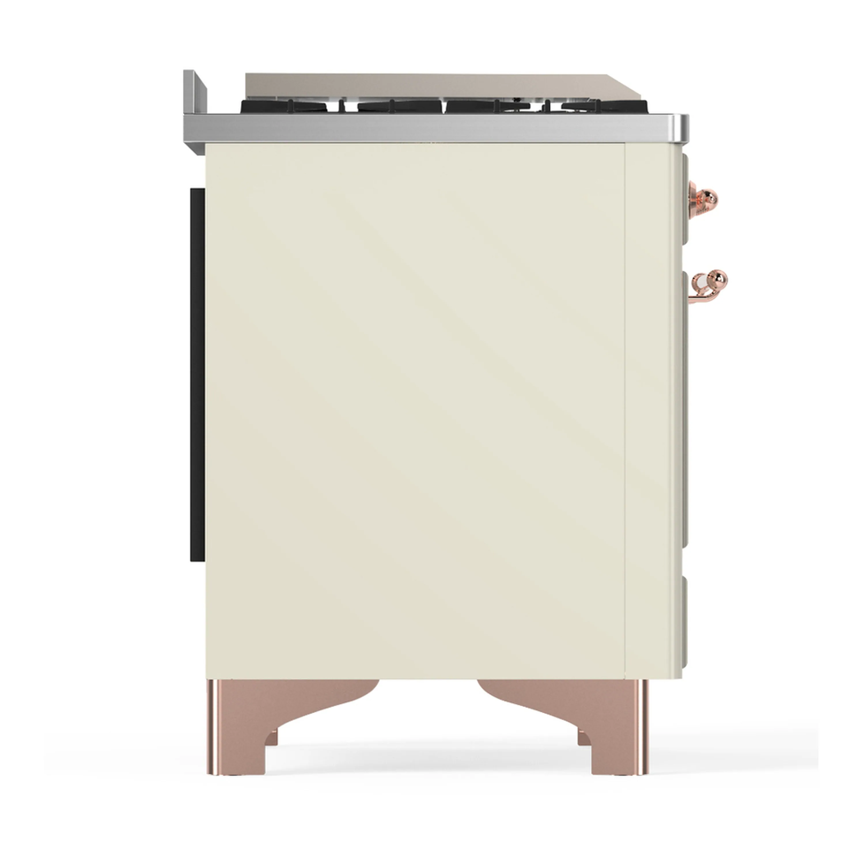 ILVE Majestic III 48-inch Dual Fuel Range with 5 Liquid Propane Burner, Griddle and Triple Glass Door Electric Oven in Antique White with Copper Trim (UM48FNR3AWPLP) - Image 8
