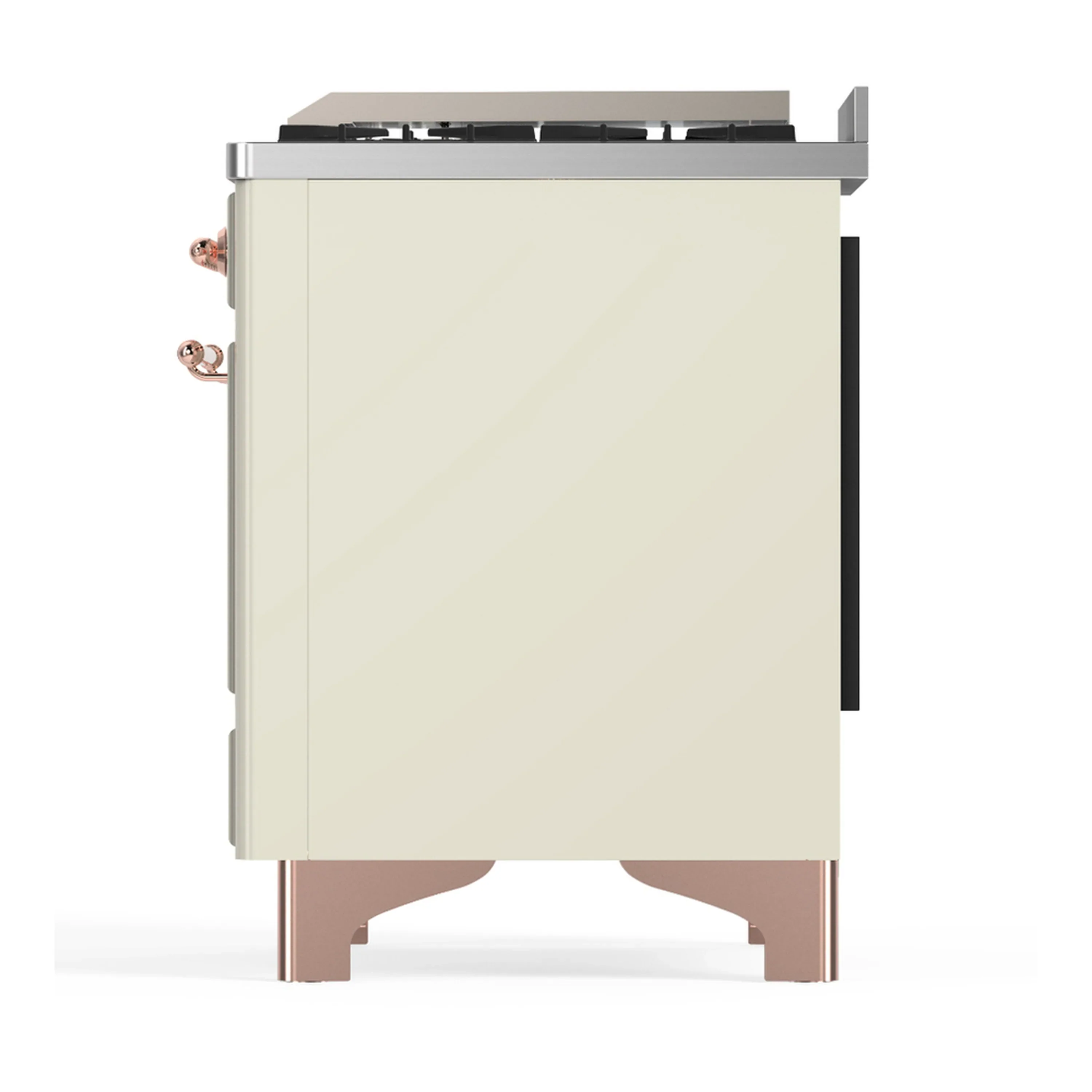 ILVE Majestic III 48-inch Dual Fuel Range with 5 Liquid Propane Burner, Griddle and Triple Glass Door Electric Oven in Antique White with Copper Trim (UM48FNR3AWPLP) - Image 9