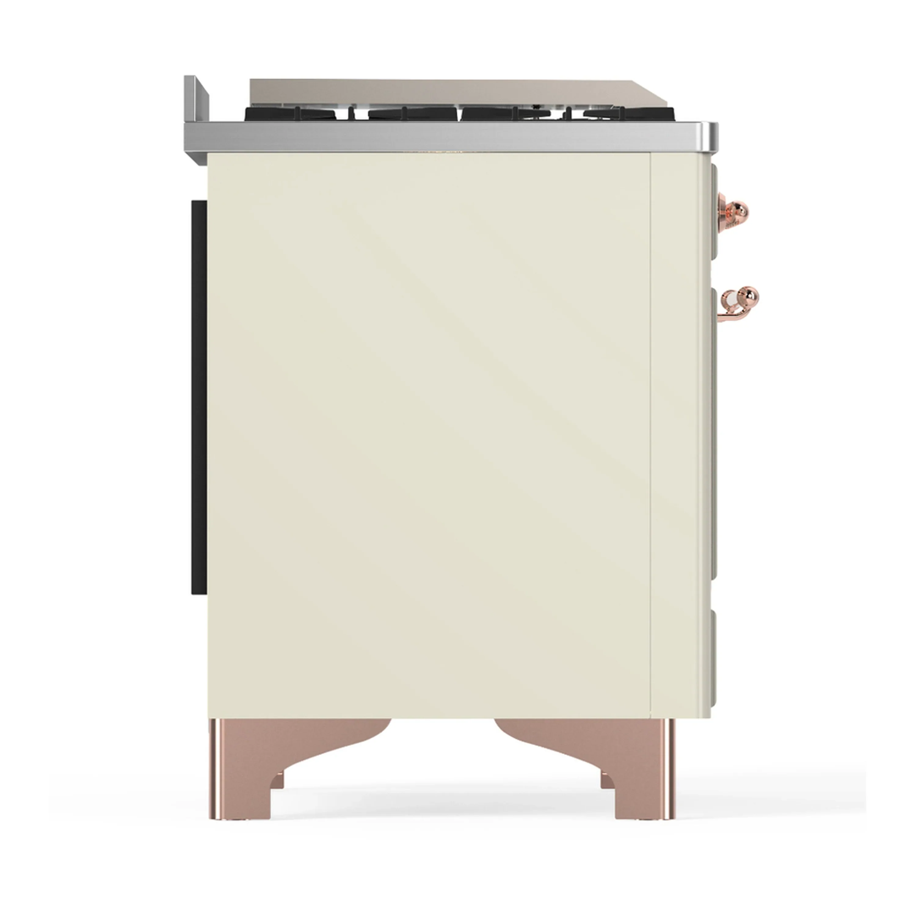ILVE Majestic III 48-inch Dual Fuel Range with 5 Natural Gas Burner, Griddle and Solid Door Electric Oven in Antique White with Copper Trim (UM48FQNR3AWP) - Image 8