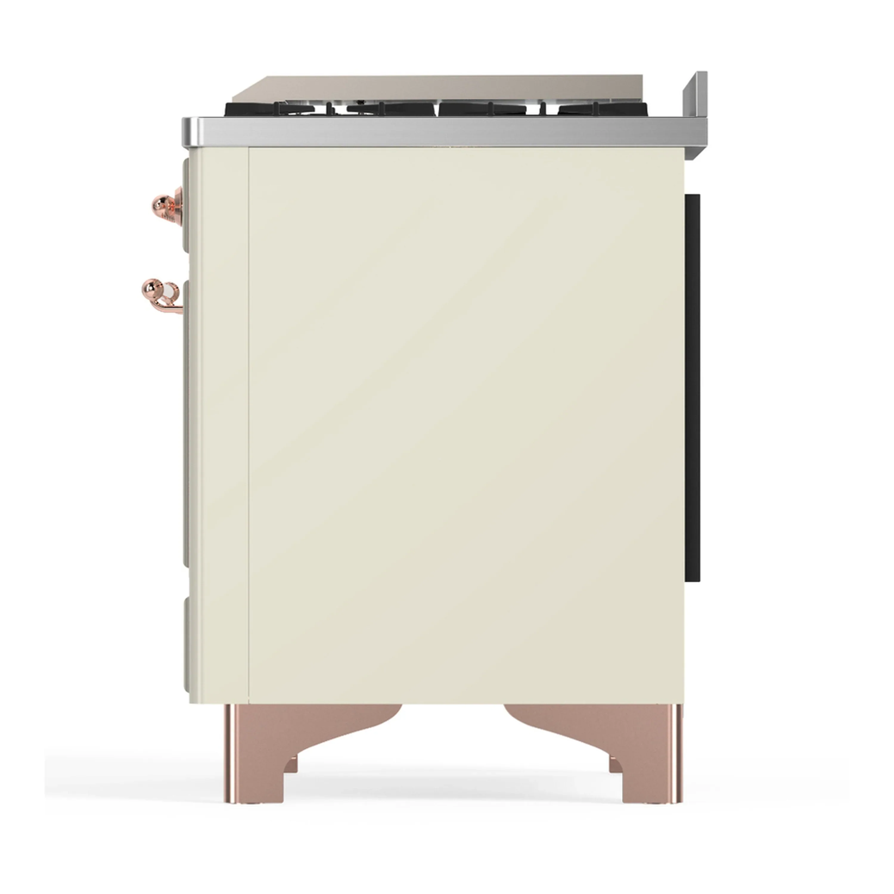 ILVE Majestic III 48-inch Dual Fuel Range with 5 Natural Gas Burner, Griddle and Solid Door Electric Oven in Antique White with Copper Trim (UM48FQNR3AWP) - Image 9