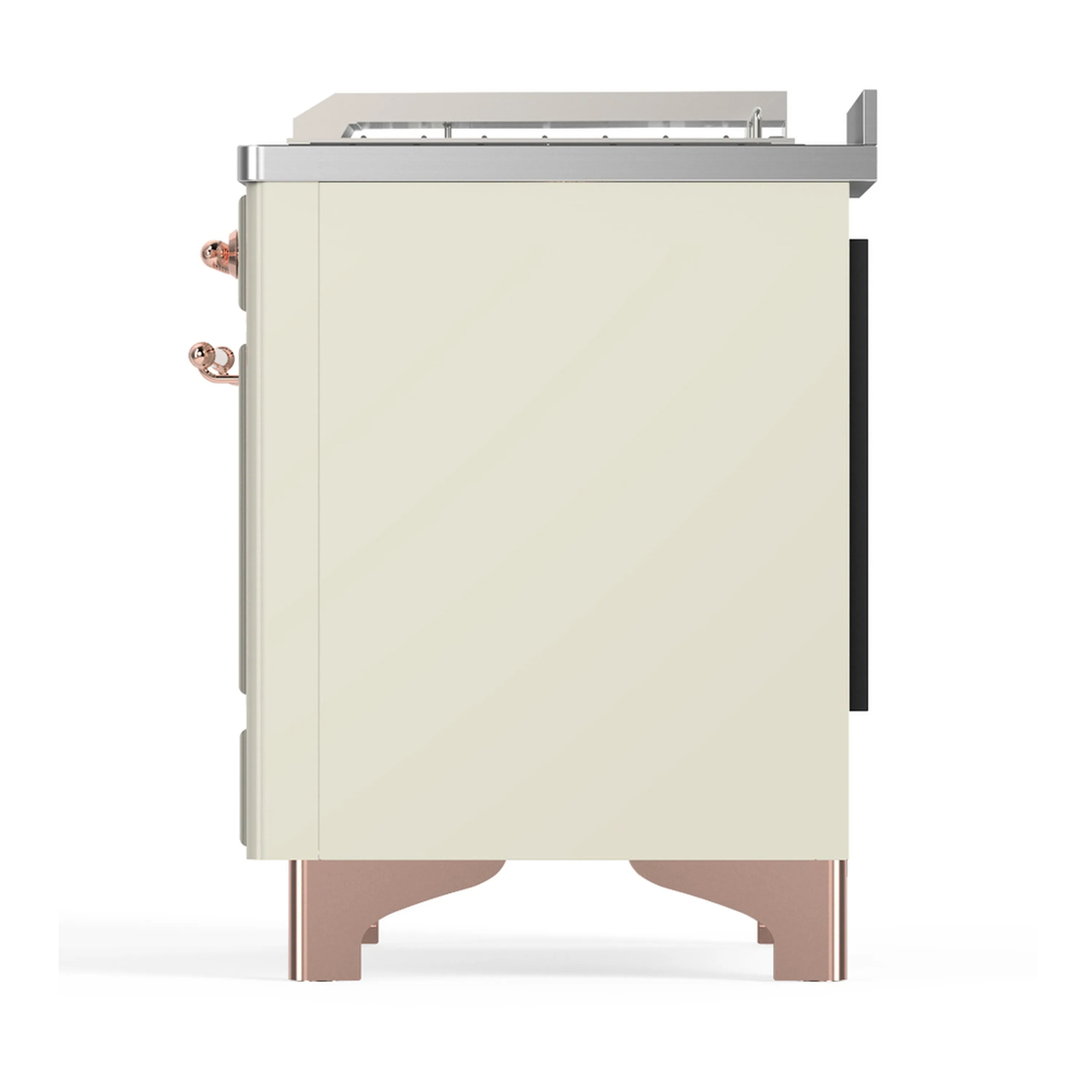 ILVE Majestic III 48-inch Dual Fuel Range with 5 Natural Gas Burner, Griddle, French Top and Triple Glass Door Electric Oven in Antique White with Copper Trim (UM48FSNR3AWP) - Image 9