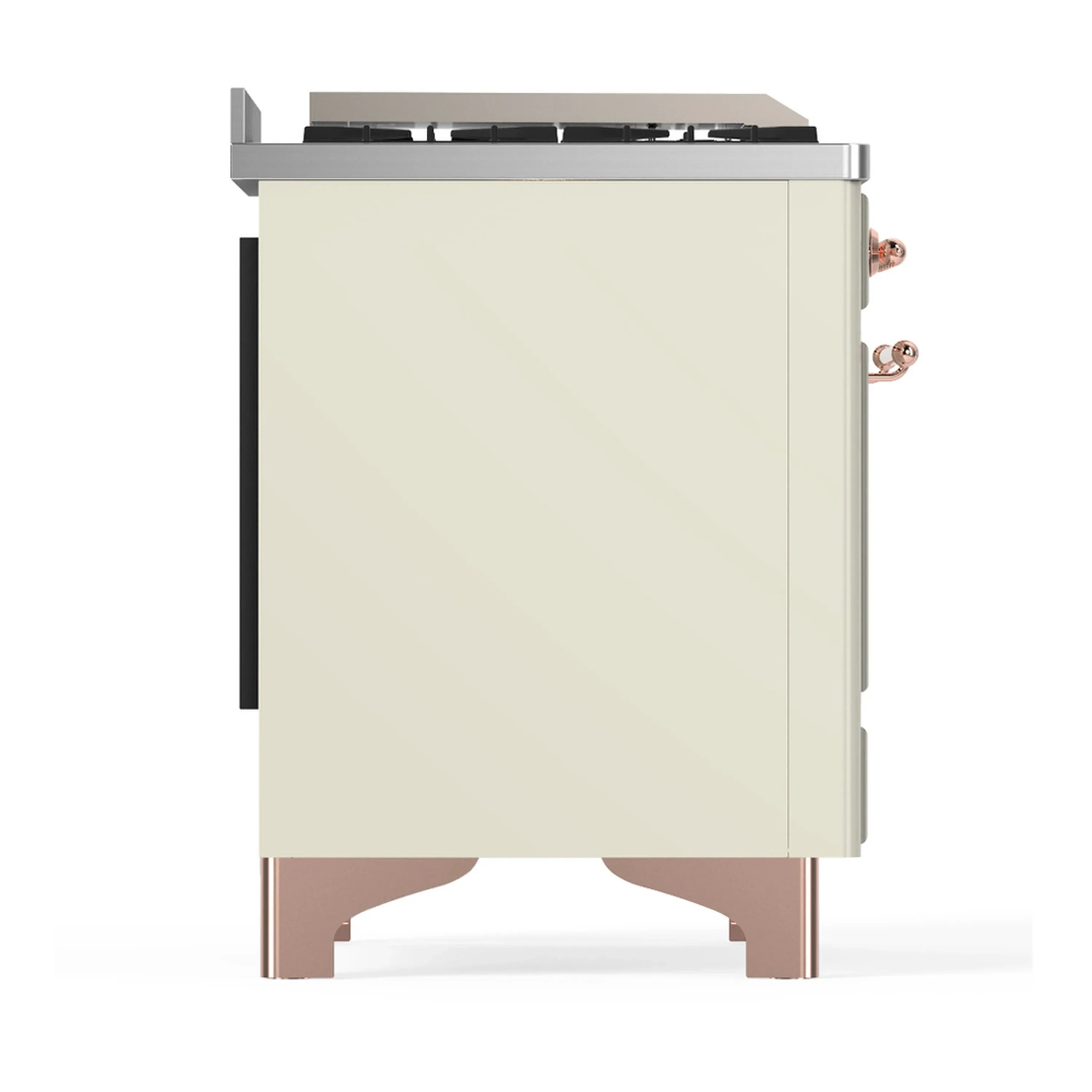 ILVE Majestic III 48-inch Dual Fuel Range with 5 Natural Gas Burner, Griddle, French Top and Triple Glass Door Electric Oven in Antique White with Copper Trim (UM48FSNR3AWP) - Image 8