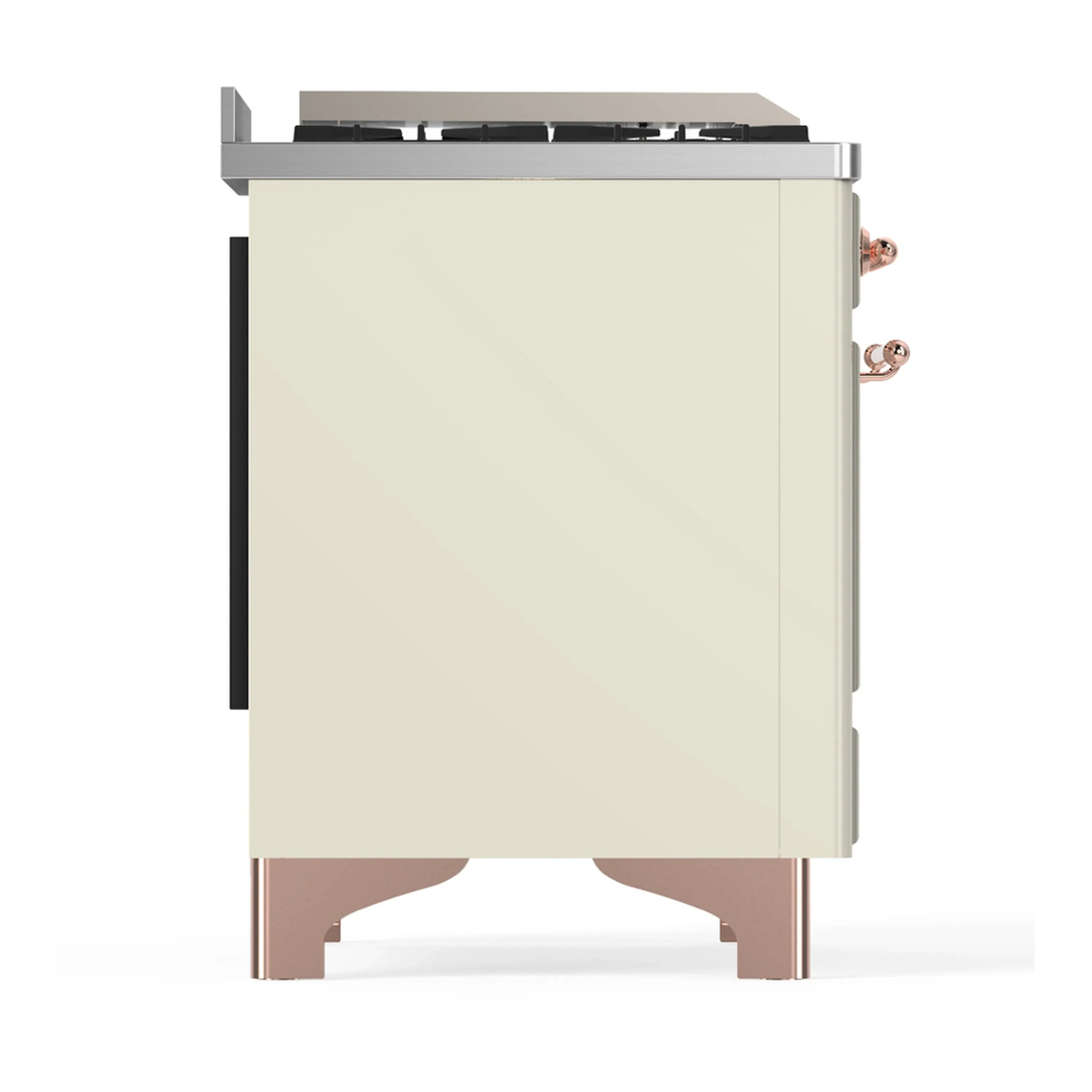 ILVE Majestic III 48-inch Dual Fuel Range with 5 Natural Gas Burner, Griddle, French Top and Solid Door Electric Oven in Antique White with Copper Trim (UM48FSQNR3AWP) - Image 8