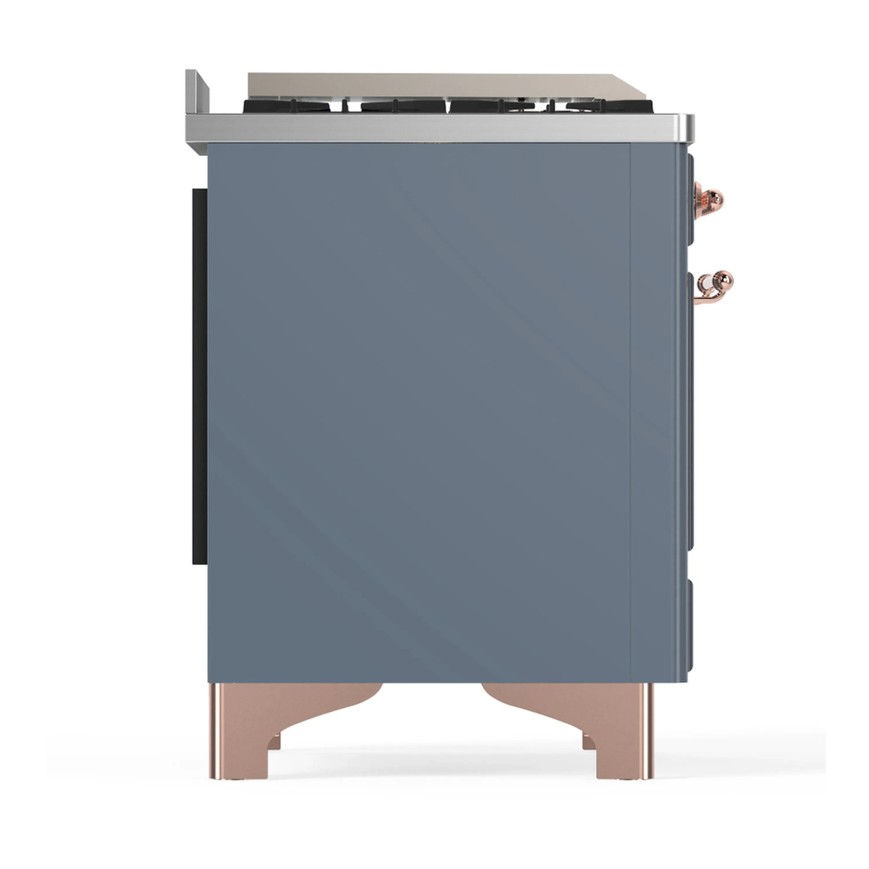 ILVE Majestic III 48-inch Dual Fuel Range with 5 Liquid Propane Burner, Griddle and Triple Glass Door Electric Oven in Blue Grey with Copper Trim (UM48FNR3BGPLP) - Image 8