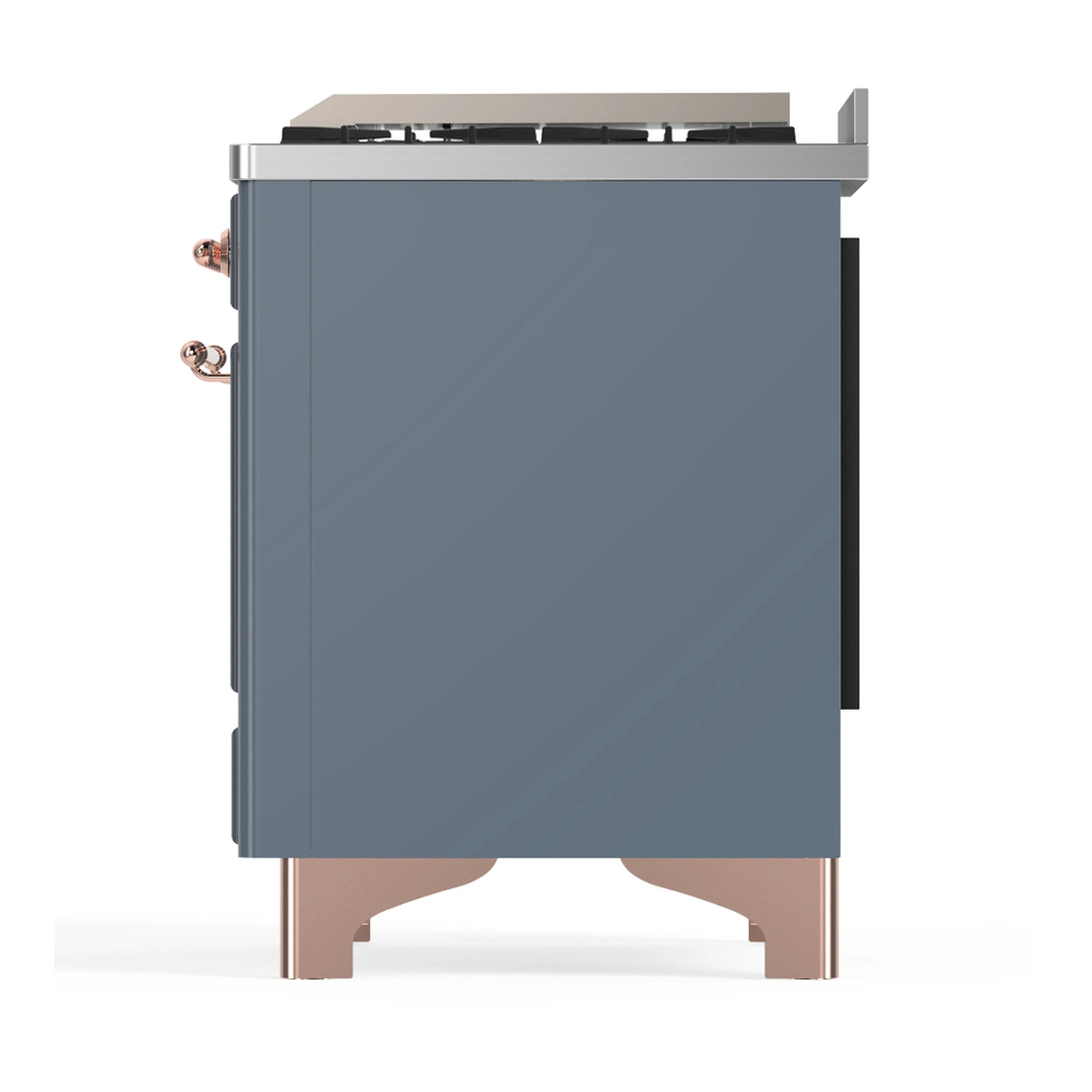 ILVE Majestic III 48-inch Dual Fuel Range with 5 Liquid Propane Burner, Griddle and Triple Glass Door Electric Oven in Blue Grey with Copper Trim (UM48FNR3BGPLP) - Image 9