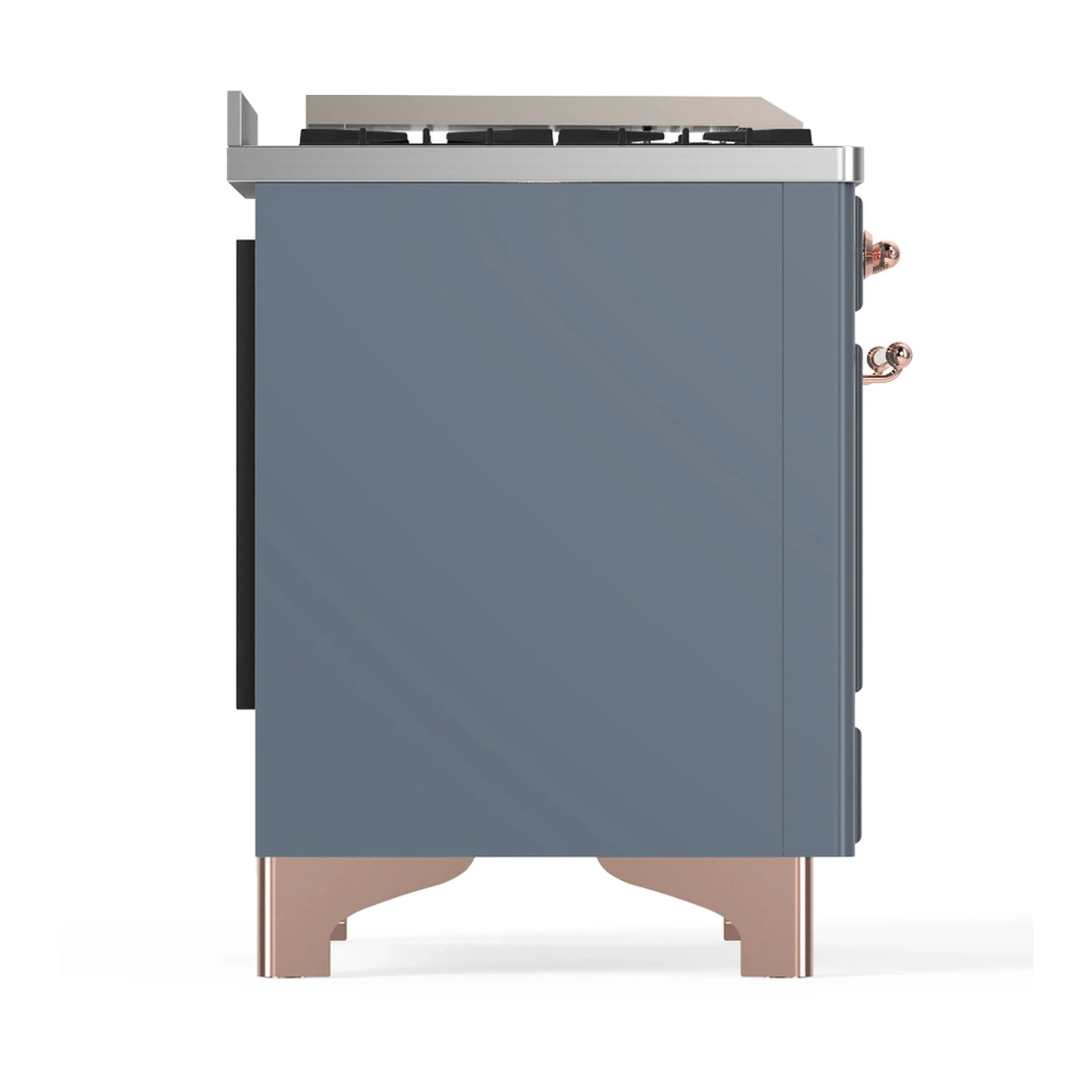 ILVE Majestic III 48-inch Dual Fuel Range with 5 Liquid Propane Burner, Griddle and Solid Door Electric Oven in Blue Grey with Copper Trim (UM48FQNR3BGPLP) - Image 8