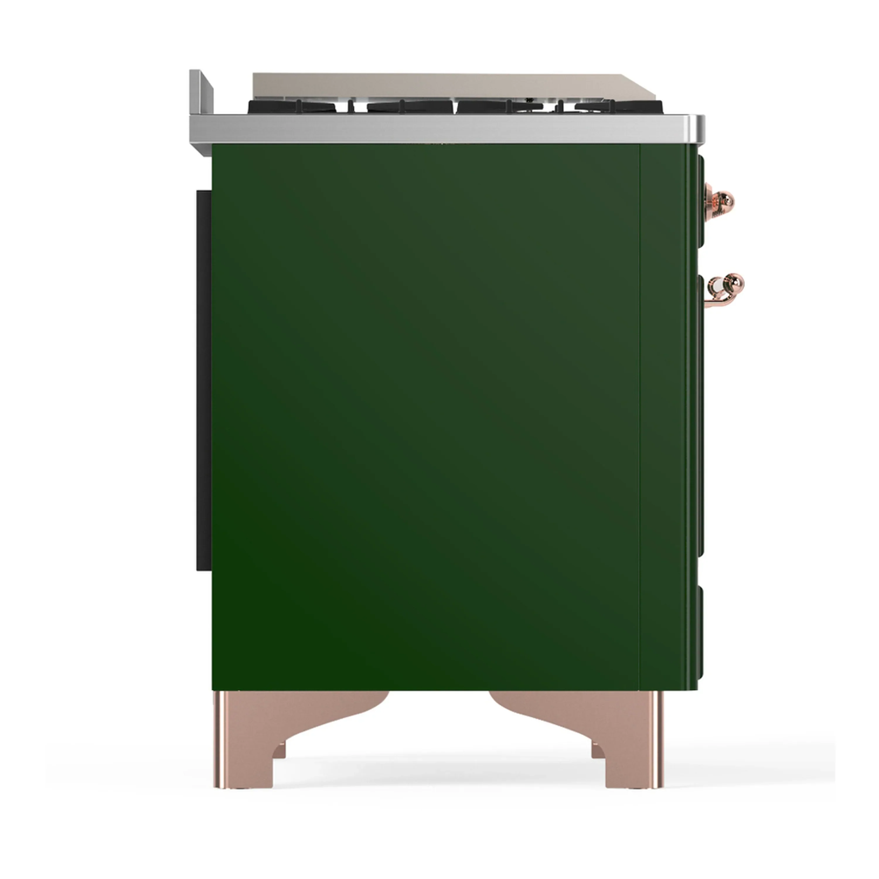 ILVE Majestic III 48-inch Dual Fuel Range with 5 Natural Gas Burner, Griddle and Triple Glass Door Electric Oven in Emerald Green with Copper Trim (UM48FNR3EGP) - Image 8