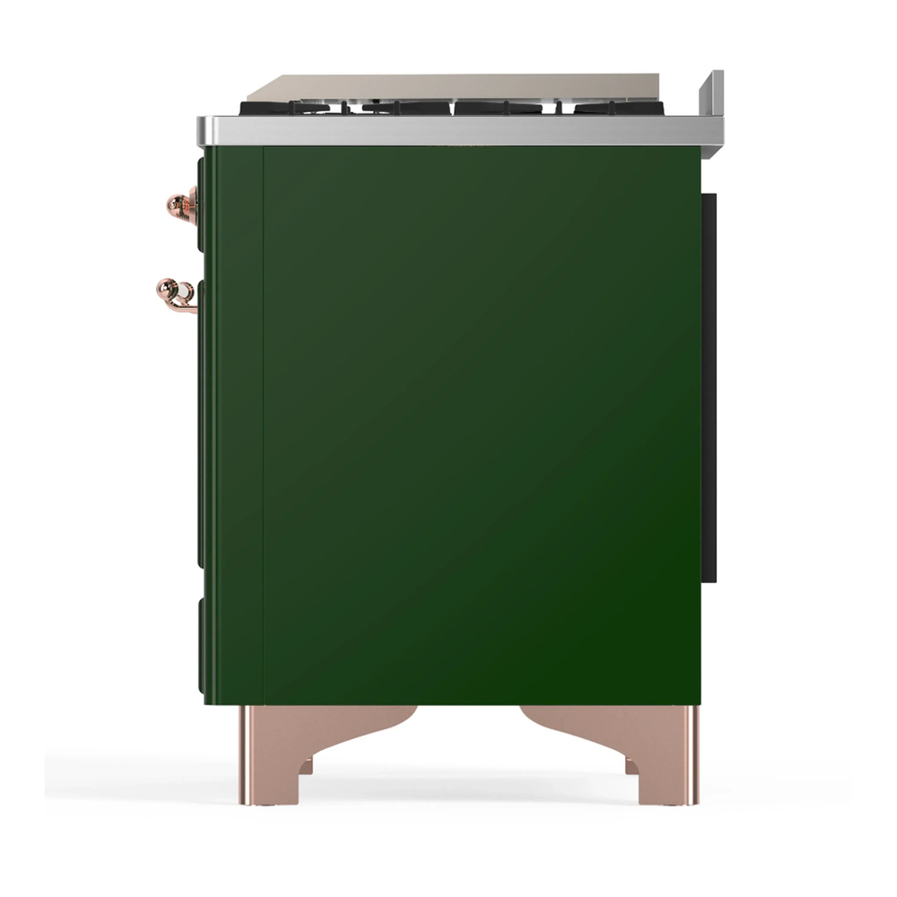 ILVE Majestic III 48-inch Dual Fuel Range with 5 Natural Gas Burner, Griddle and Triple Glass Door Electric Oven in Emerald Green with Copper Trim (UM48FNR3EGP) - Image 9