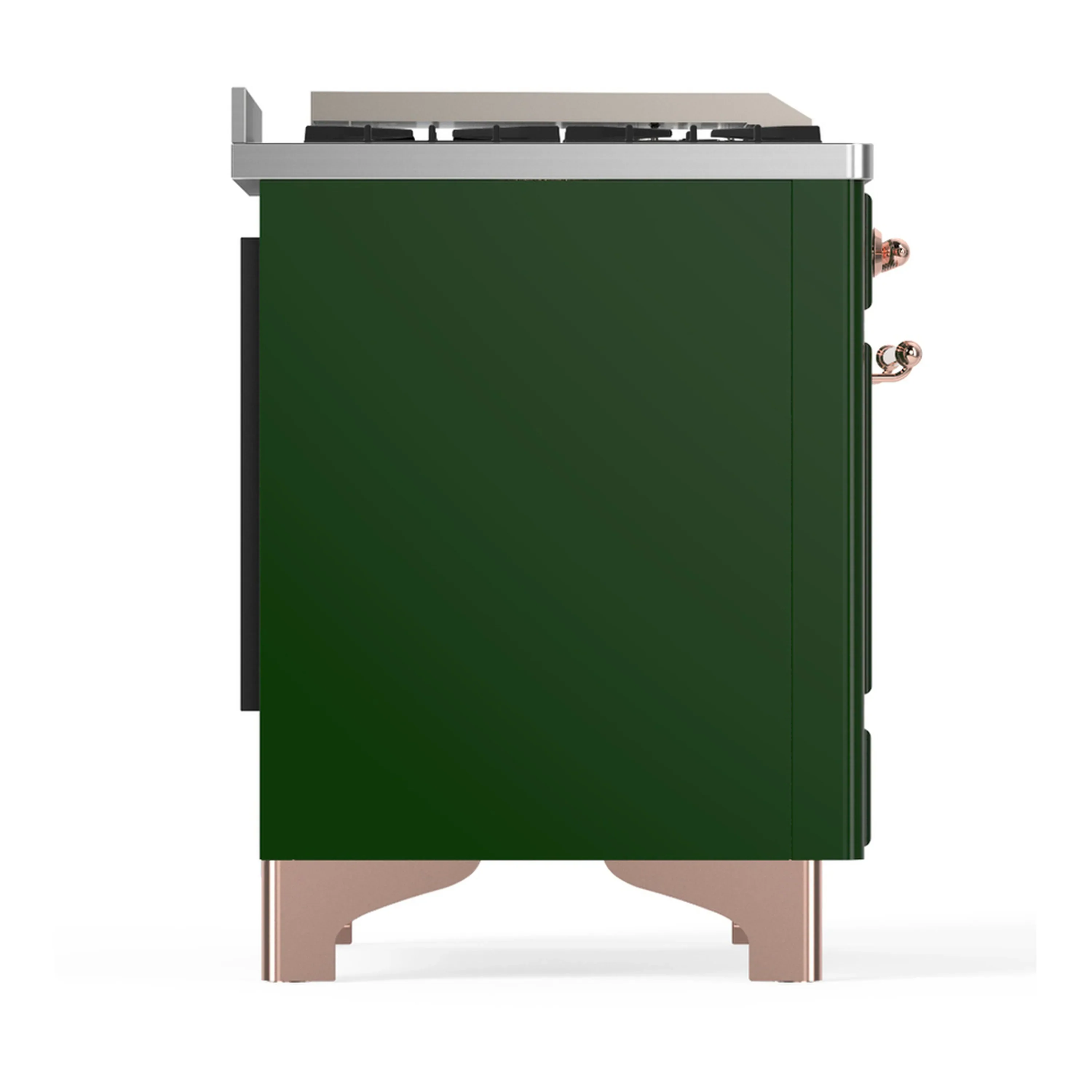 ILVE Majestic III 48-inch Dual Fuel Range with 5 Liquid Propane Burner, Griddle and Solid Door Electric Oven in Emerald Green with Copper Trim (UM48FQNR3EGPLP) - Image 8