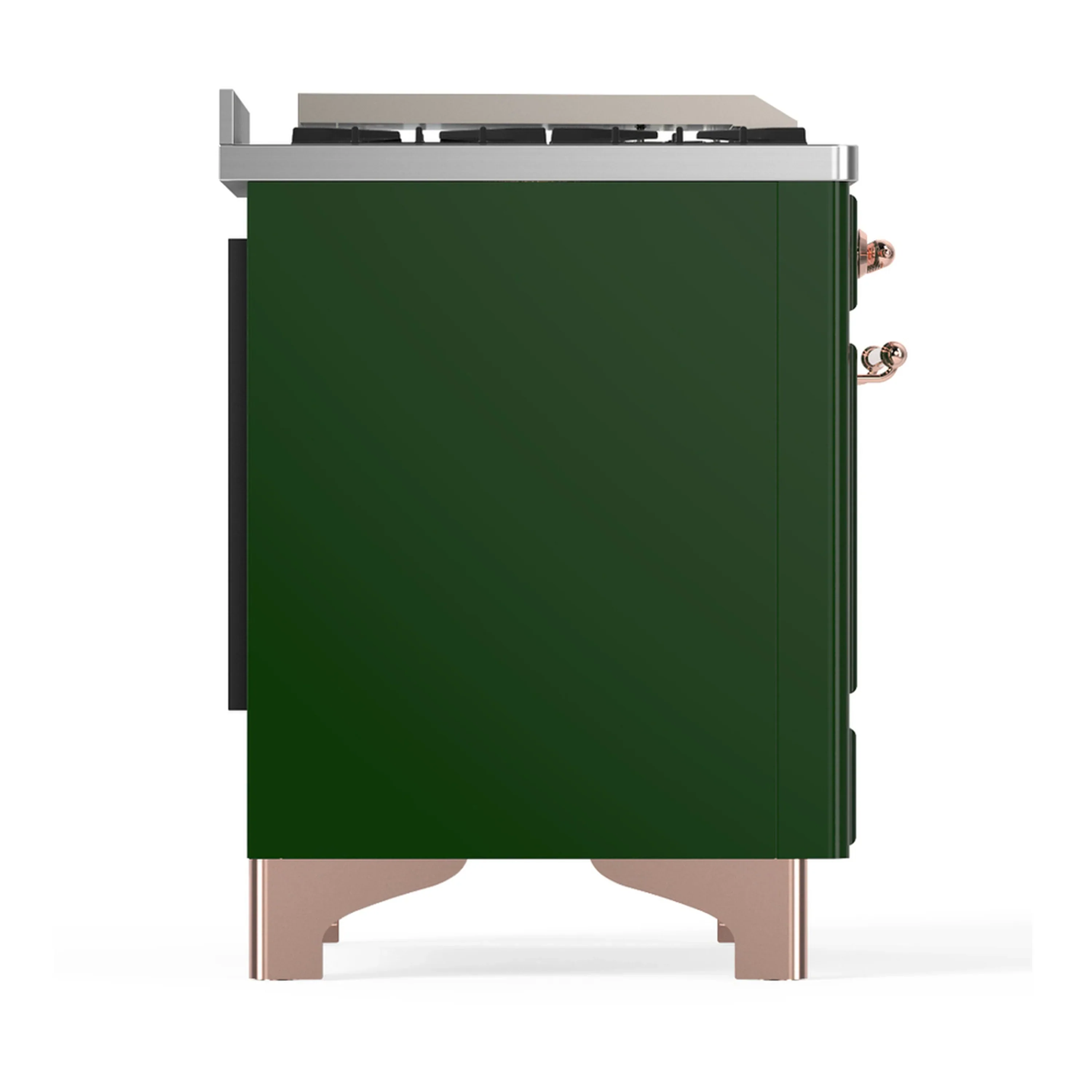 ILVE Majestic III 48-inch Dual Fuel Range with 5 Natural Gas Burner, Griddle, French Top and Triple Glass Door Electric Oven in Emerald Green with Copper Trim (UM48FSNR3EGP) - Image 8