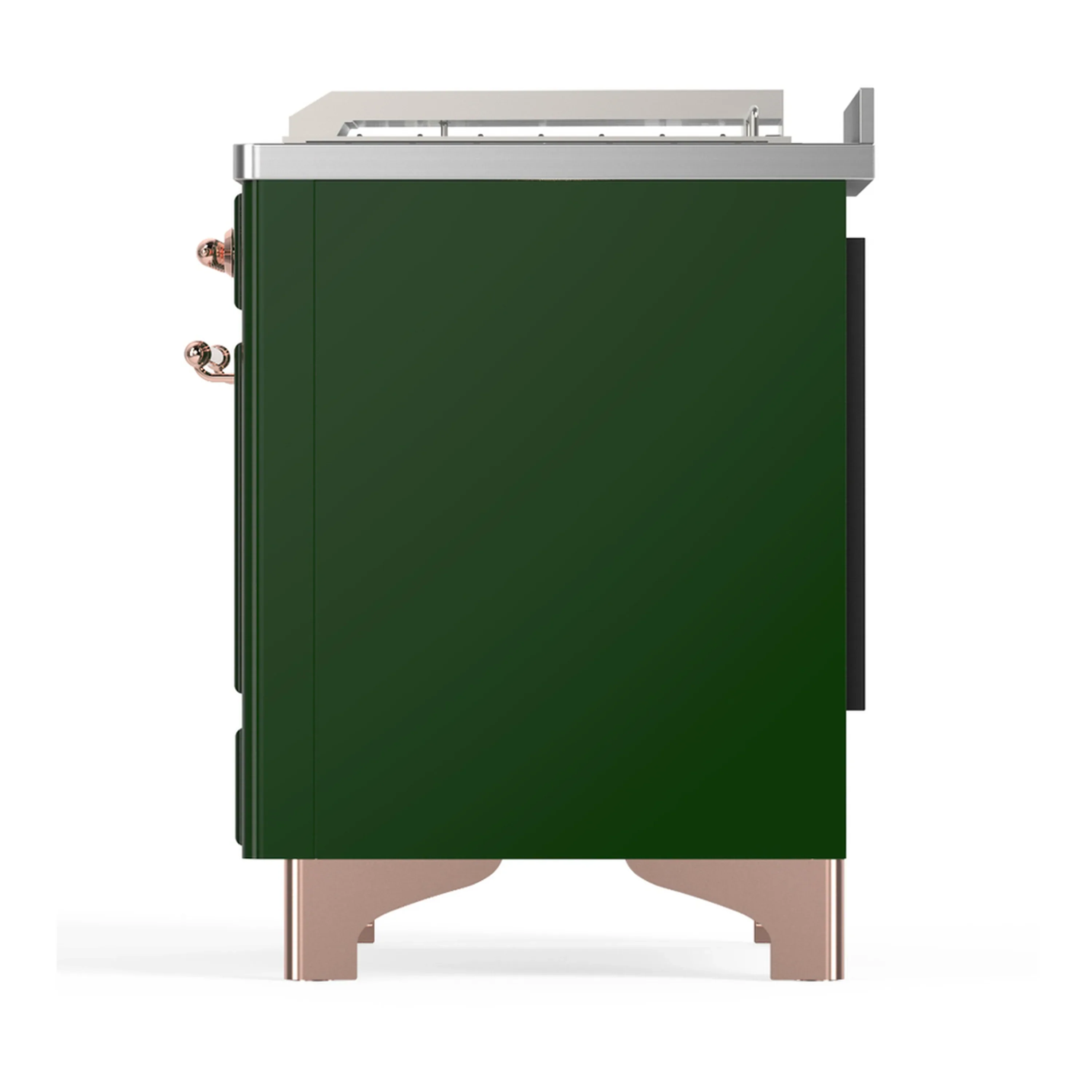 ILVE Majestic III 48-inch Dual Fuel Range with 5 Natural Gas Burner, Griddle, French Top and Triple Glass Door Electric Oven in Emerald Green with Copper Trim (UM48FSNR3EGP) - Image 9