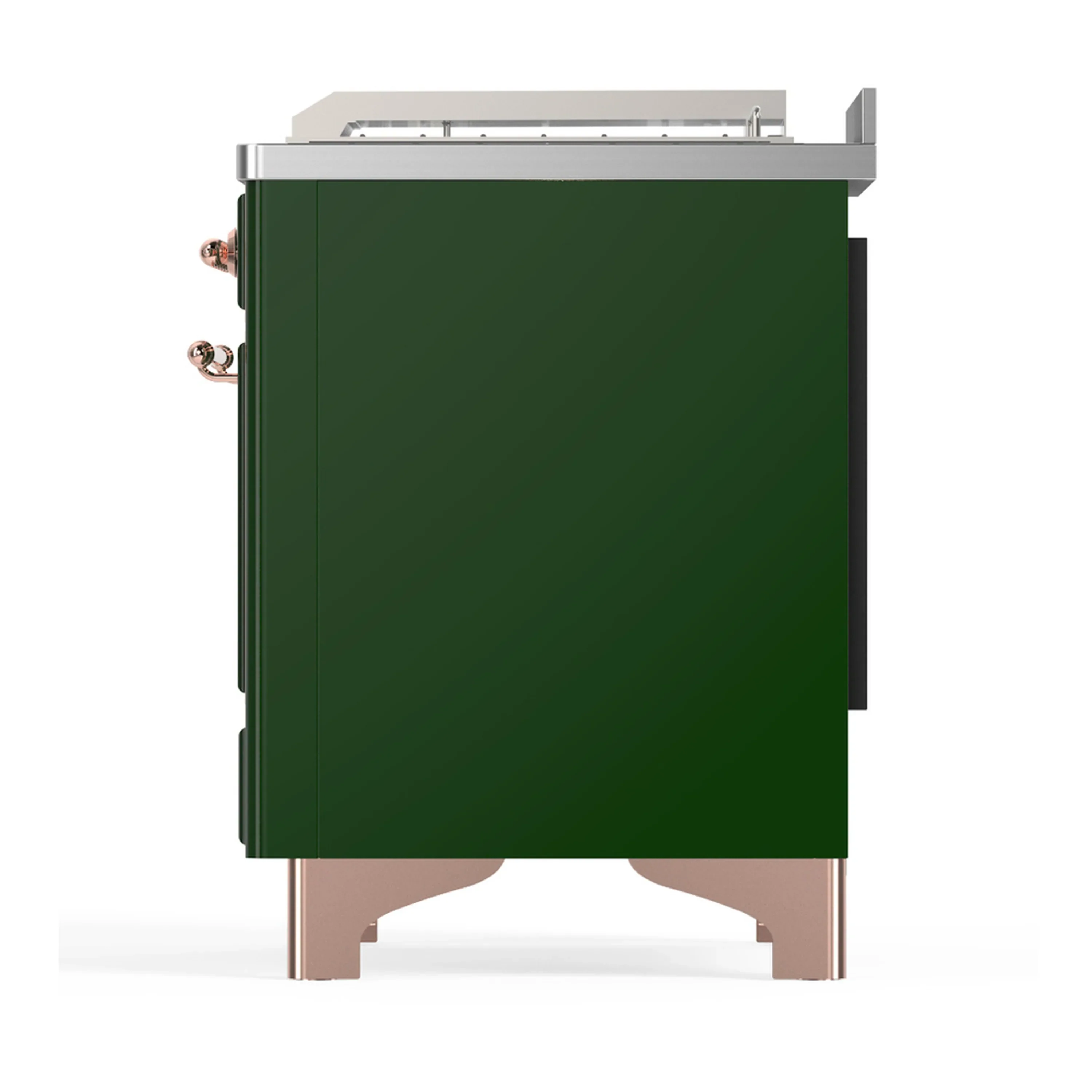 ILVE Majestic III 48-inch Dual Fuel Range with 5 Liquid Propane Burner, Griddle, French Top and Solid Door Electric Oven in Emerald Green with Copper Trim (UM48FSQNR3EGPLP) - Image 9