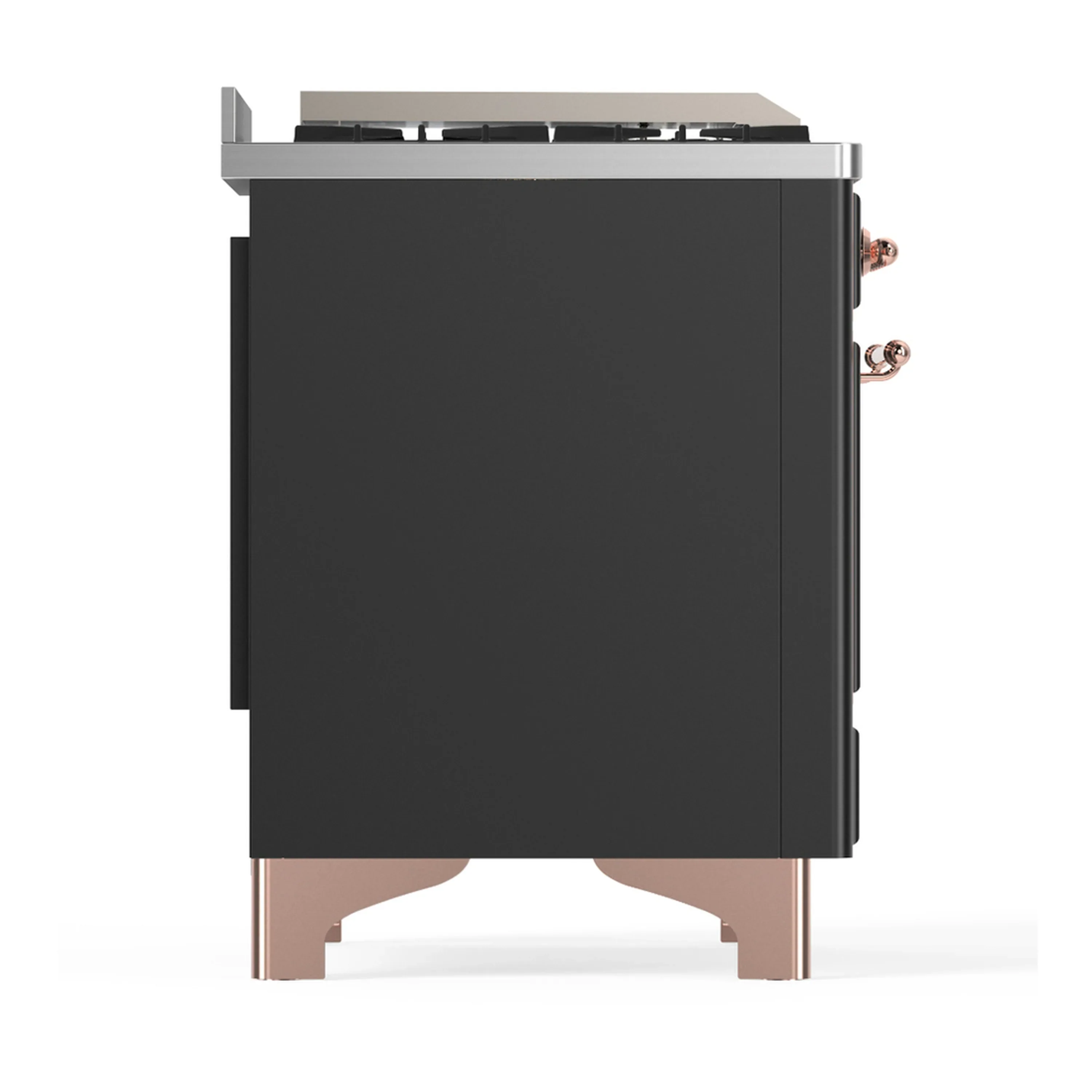 ILVE Majestic III 48-inch Dual Fuel Range with 5 Liquid Propane Burner, Griddle and Solid Door Electric Oven in Graphite Matte with Copper Trim (UM48FQNR3MGPLP) - Image 8