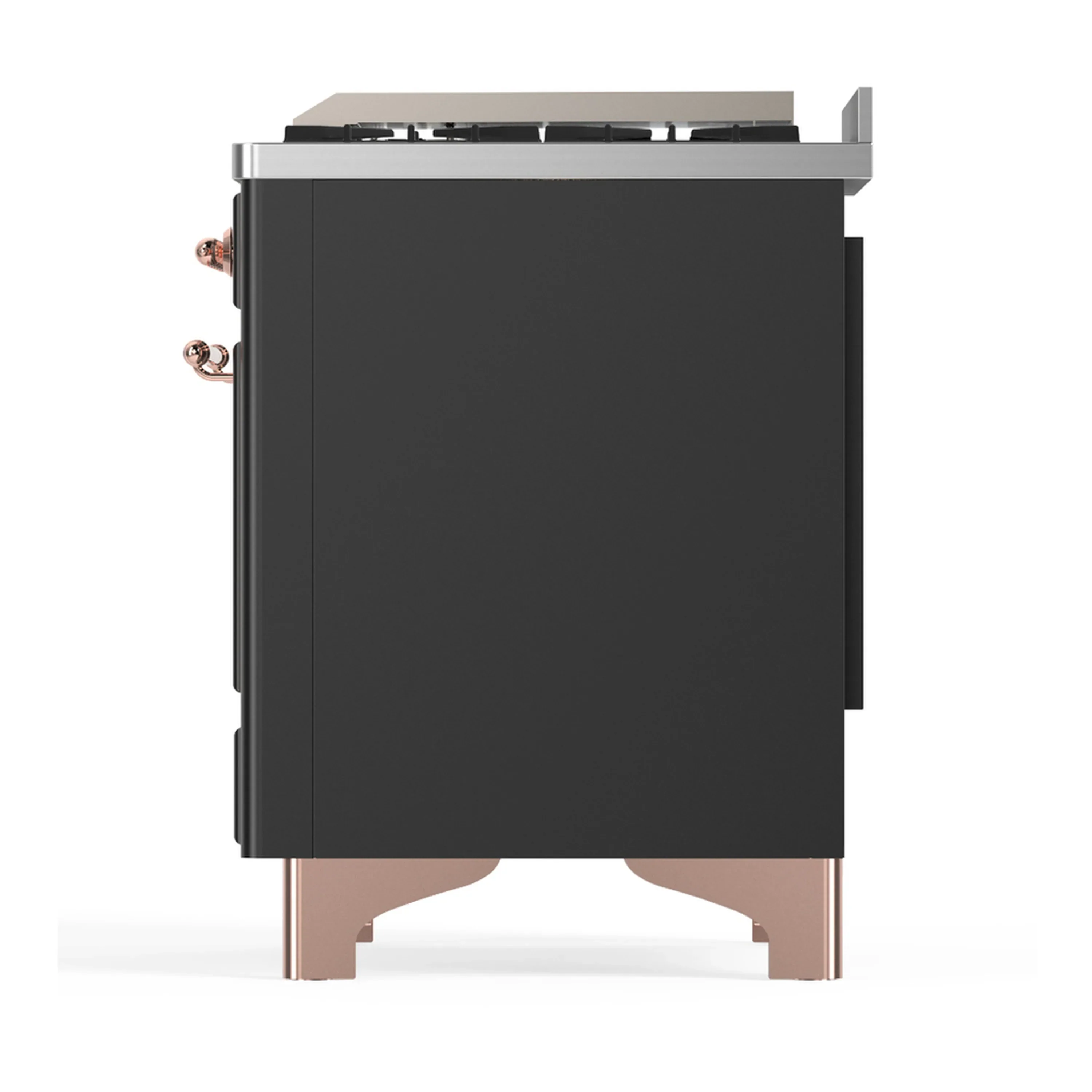 ILVE Majestic III 48-inch Dual Fuel Range with 5 Liquid Propane Burner, Griddle and Solid Door Electric Oven in Graphite Matte with Copper Trim (UM48FQNR3MGPLP) - Image 9
