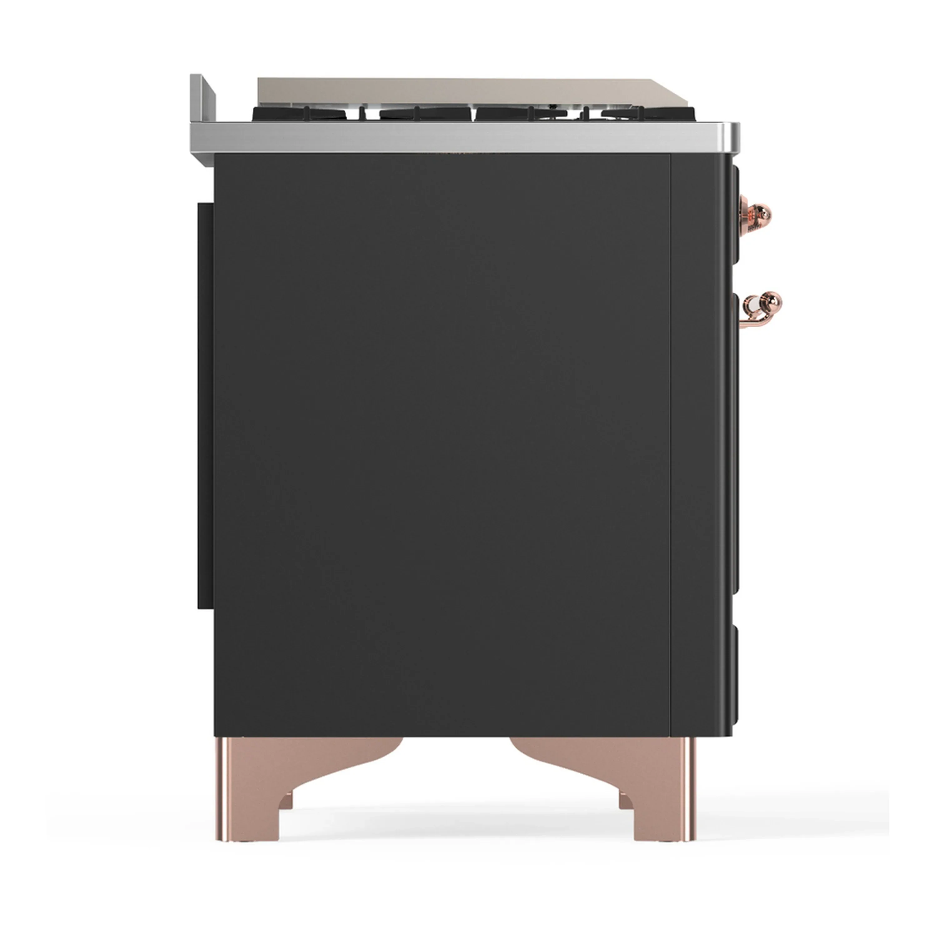 ILVE Majestic III 48-inch Dual Fuel Range with 5 Liquid Propane Burner, Griddle, French Top and Triple Glass Door Electric Oven in Graphite Matte with Copper Trim (UM48FSNR3MGPLP) - Image 8