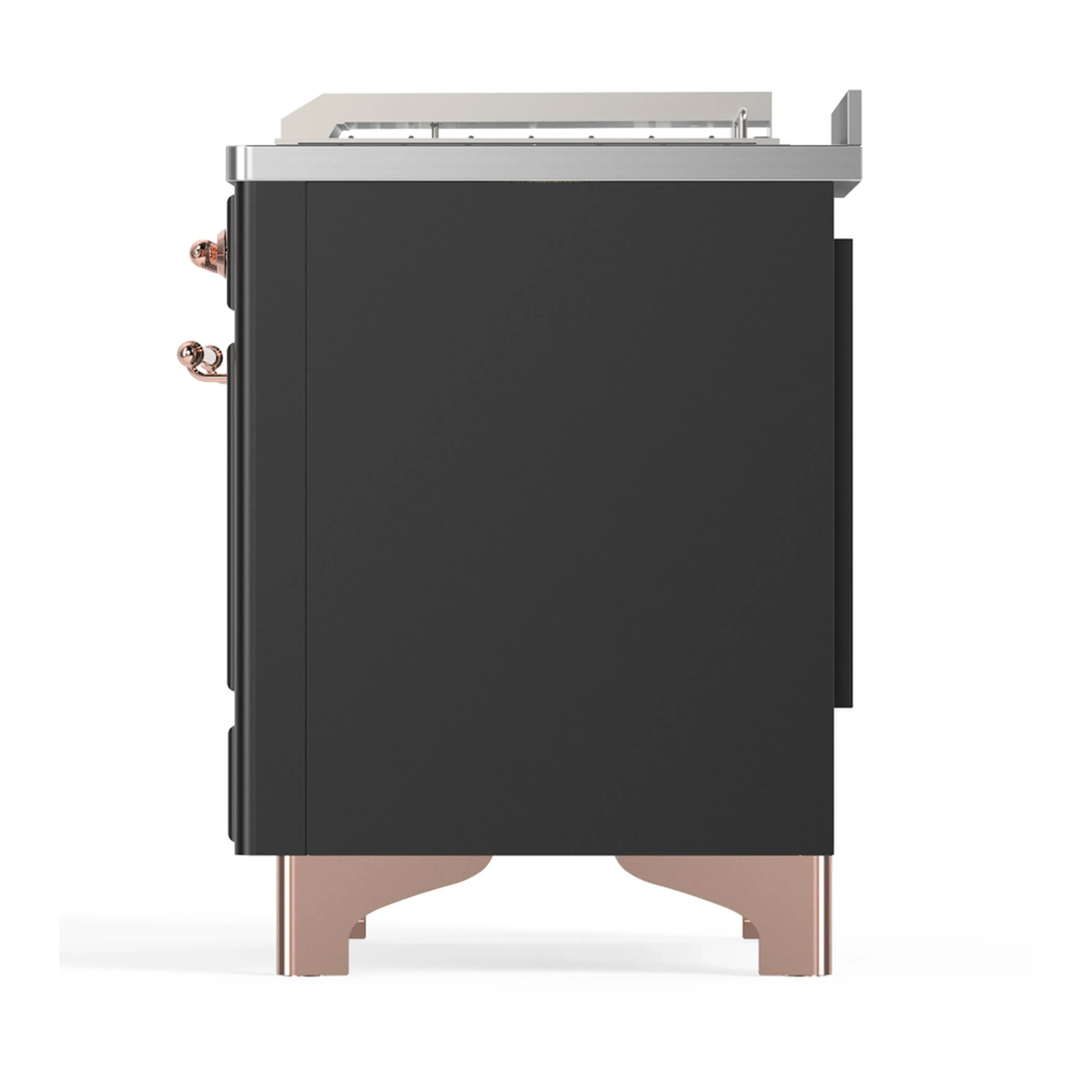ILVE Majestic III 48-inch Dual Fuel Range with 5 Liquid Propane Burner, Griddle, French Top and Triple Glass Door Electric Oven in Graphite Matte with Copper Trim (UM48FSNR3MGPLP) - Image 9