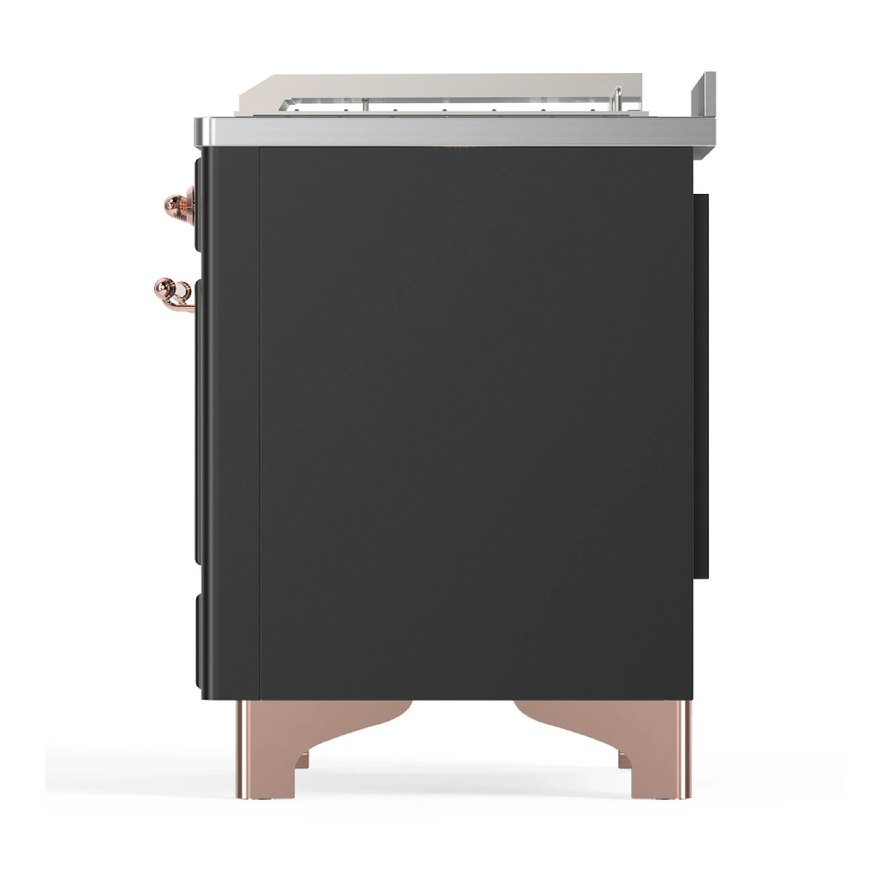 ILVE Majestic III 48-inch Dual Fuel Range with 5 Liquid Propane Burner, Griddle, French Top and Solid Door Electric Oven in Graphite Matte with Copper Trim (UM48FSQNR3MGPLP) - Image 8