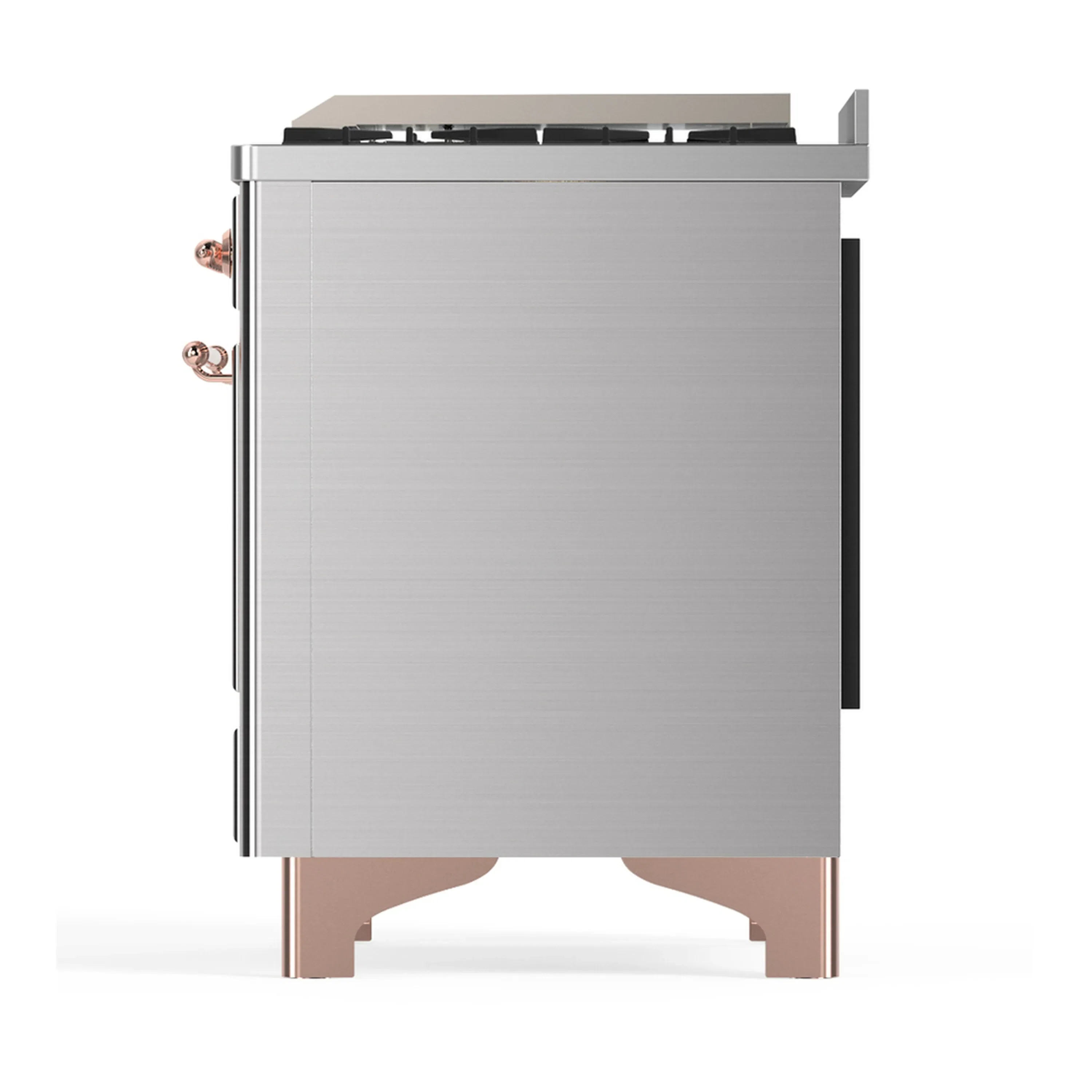 ILVE Majestic III 48-inch Dual Fuel Range with 5 Natural Gas Burner, Griddle and Triple Glass Door Electric Oven in Stainless Steel with Copper Trim (UM48FNR3SSP) - Image 9