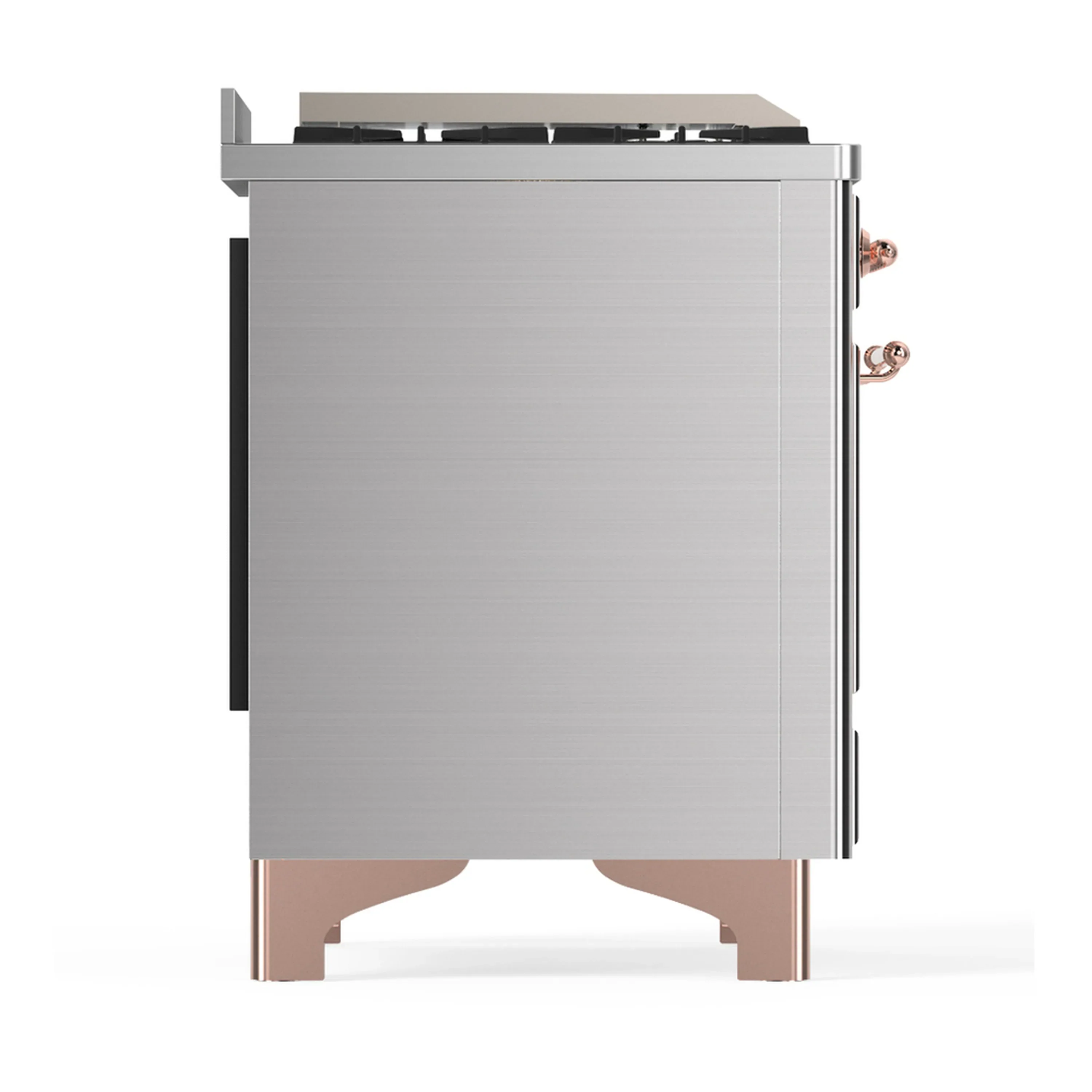 ILVE Majestic III 48-inch Dual Fuel Range with 5 Natural Gas Burner, Griddle and Solid Door Electric Oven in Stainless Steel with Copper Trim (UM48FQNR3SSP) - Image 8