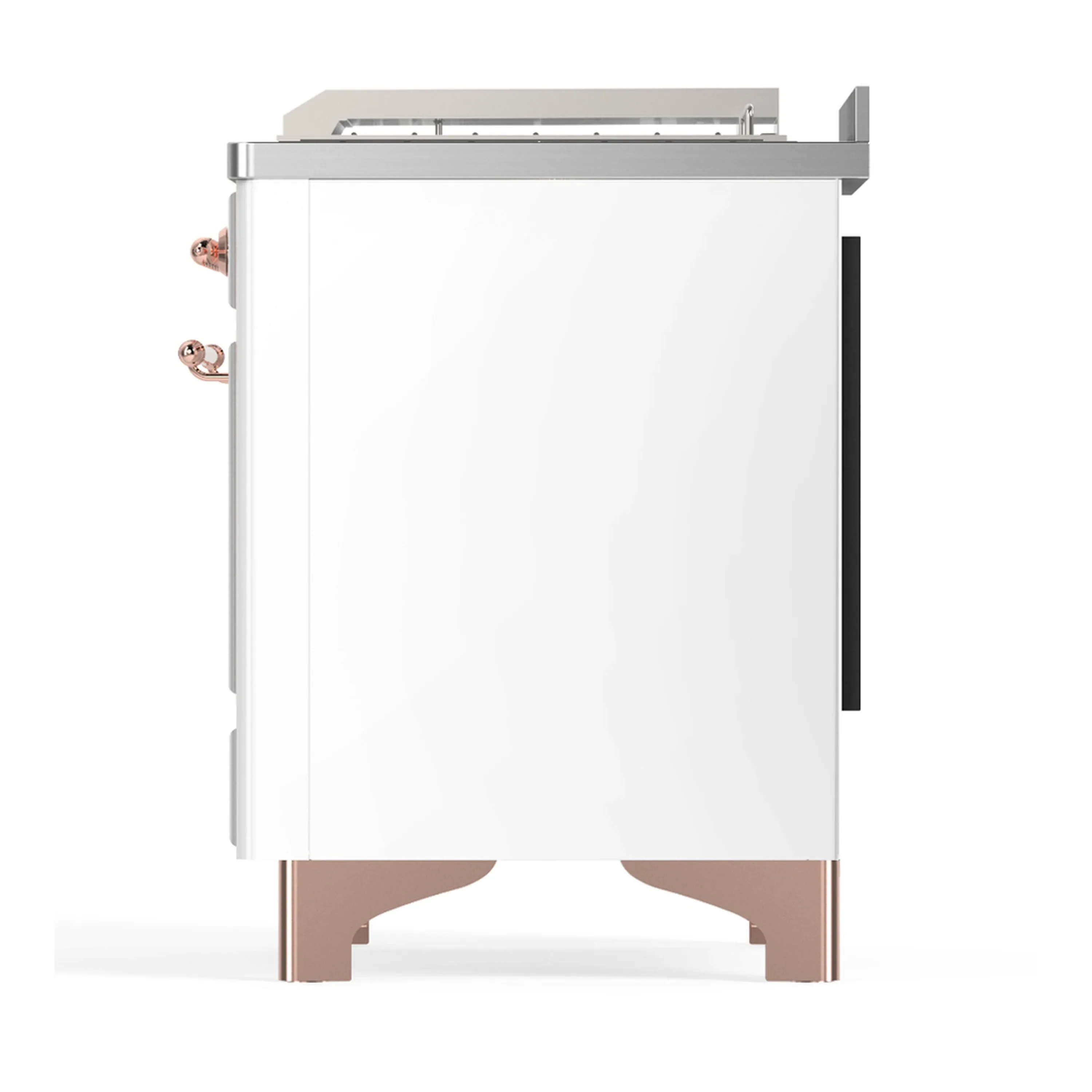 ILVE Majestic III 48-inch Dual Fuel Range with 5 Liquid Propane Burner, Griddle, French Top and Solid Door Electric Oven in White with Copper Trim (UM48FSQNR3WHPLP) - Image 9