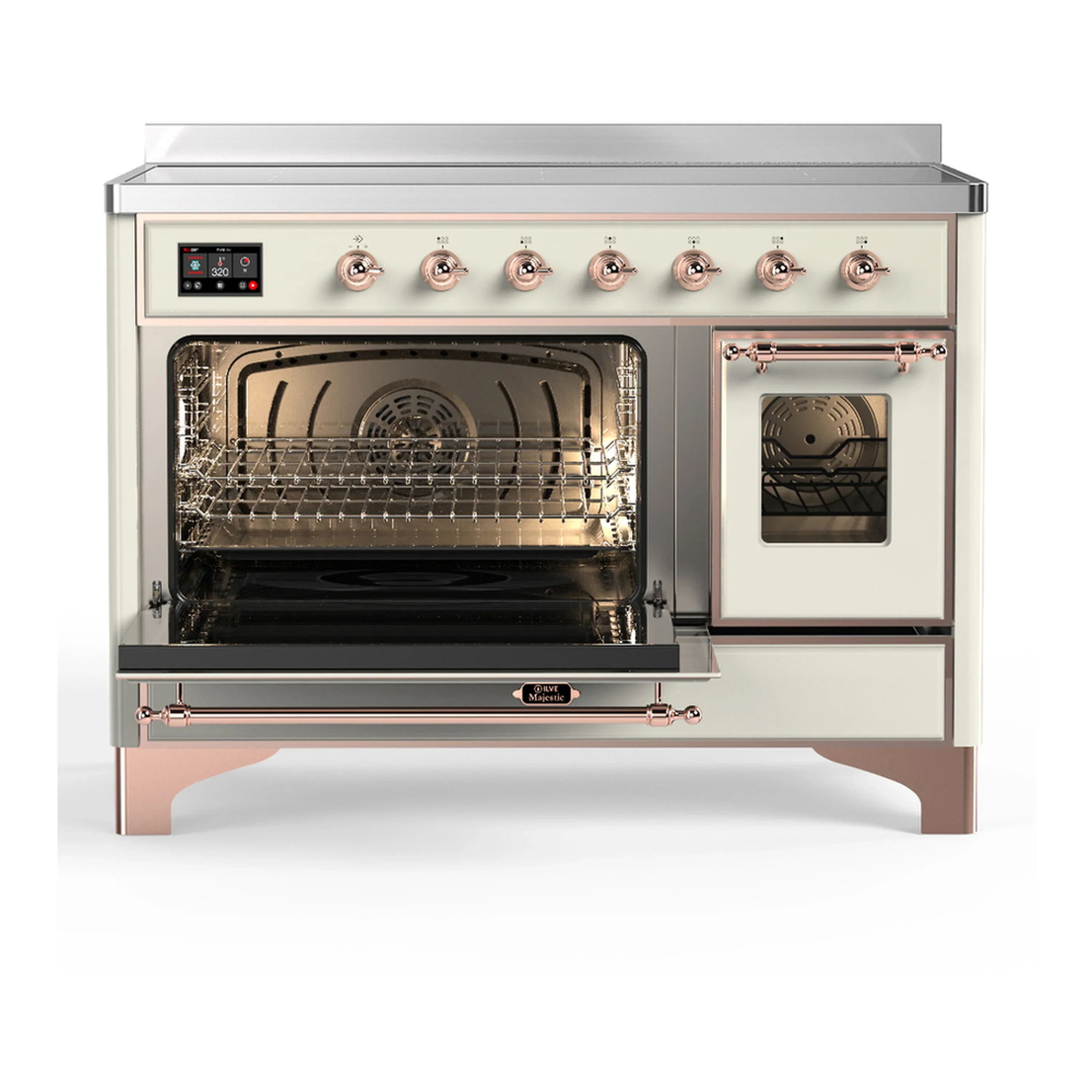 ILVE Majestic III 48-Inch Induction Range with 6 Induction Elements and Triple Glass Door Electric Oven in Antique White with Copper Trim (UMIB48NR3AWP) - Image 5
