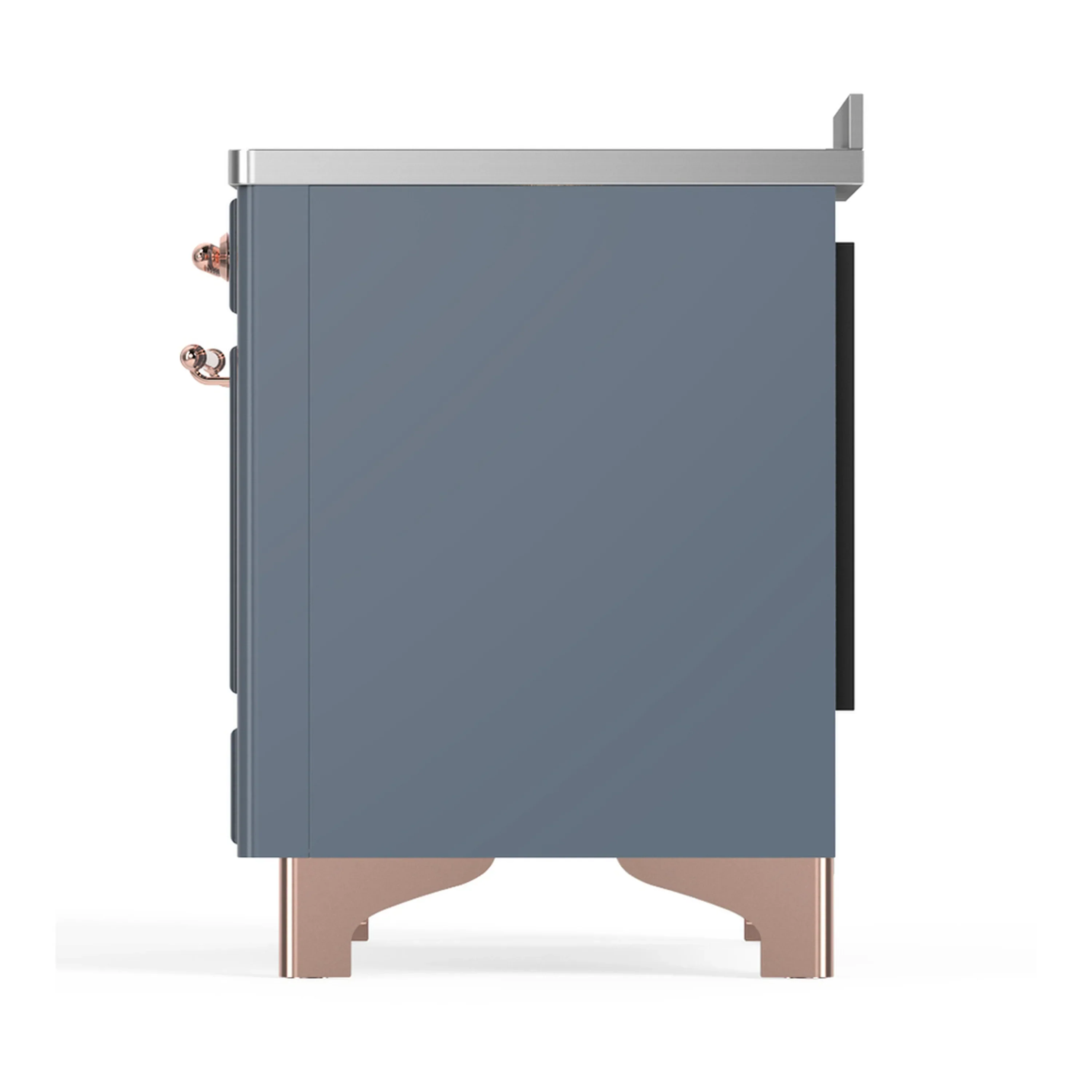 ILVE Majestic III 48-Inch Induction Range with 6 Induction Elements and Solid Door Electric Oven in Blue Grey with Copper Trim (UMIB48QNR3BGP) - Image 9
