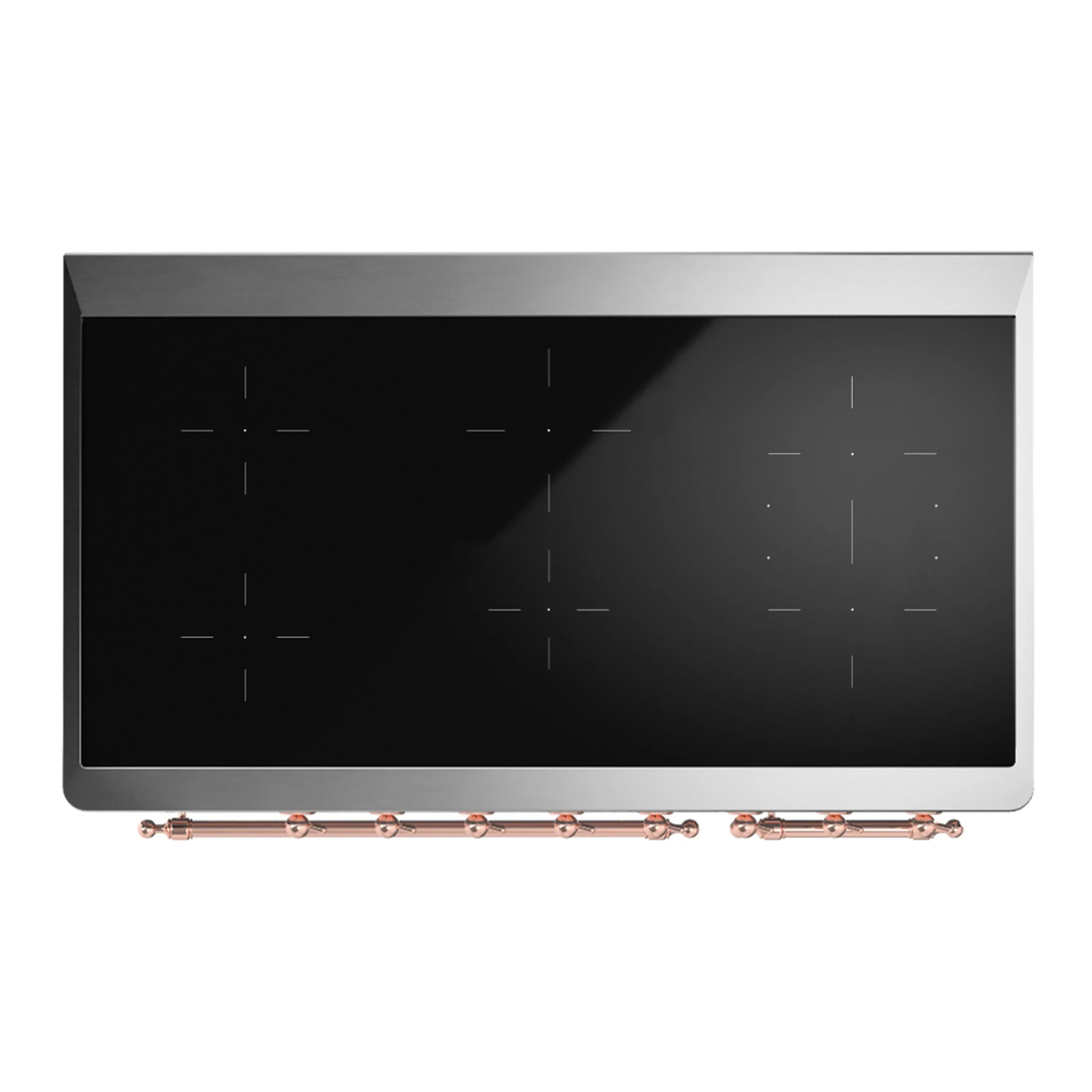 ILVE Majestic III 48-Inch Induction Range with 6 Induction Elements and Solid Door Electric Oven in Burgundy with Copper Trim (UMIB48QNR3BUP) - Image 2
