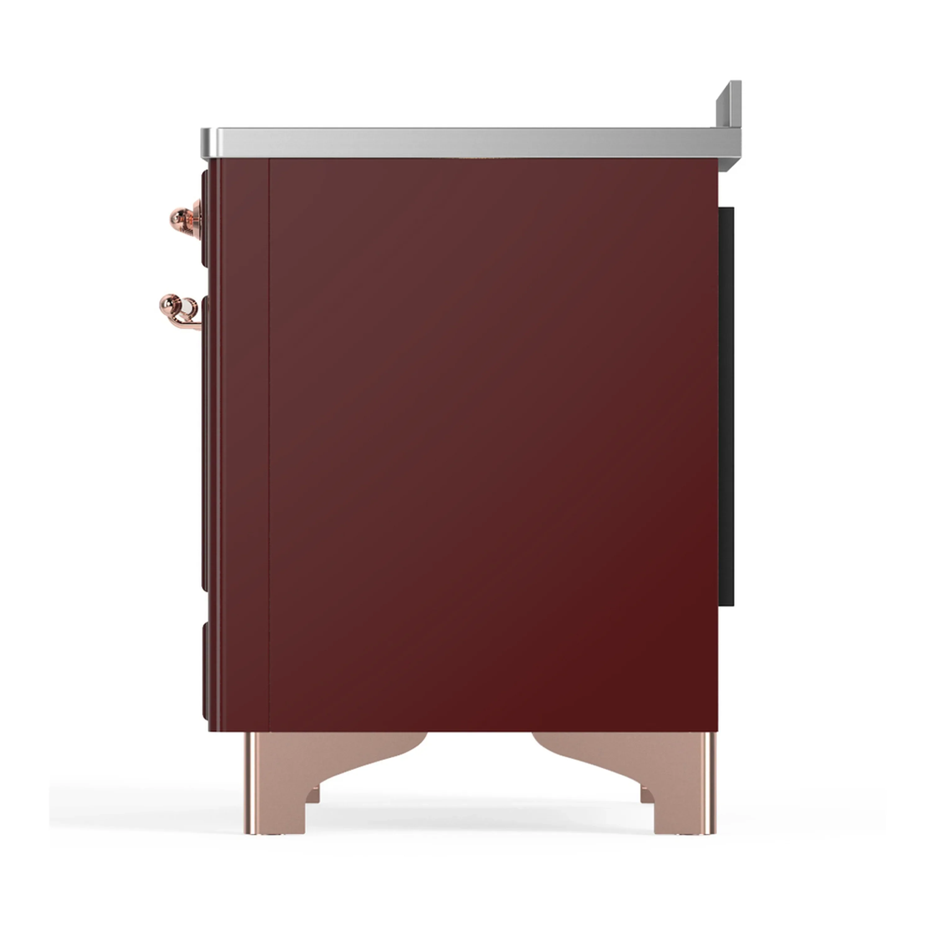 ILVE Majestic III 48-Inch Induction Range with 6 Induction Elements and Solid Door Electric Oven in Burgundy with Copper Trim (UMIB48QNR3BUP) - Image 9