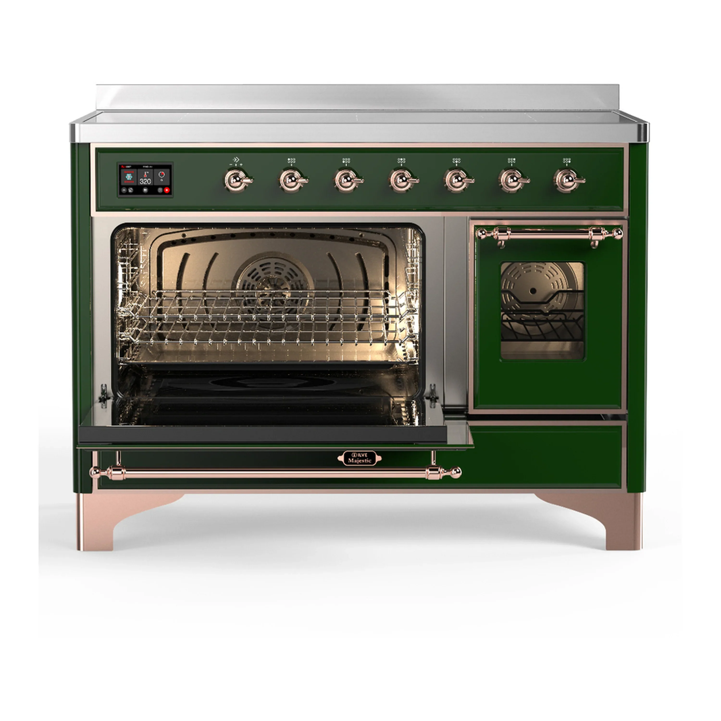 ILVE Majestic III 48-Inch Induction Range with 6 Induction Elements and Triple Glass Door Electric Oven in Emerald Green with Copper Trim (UMIB48NR3EGP) - Image 5