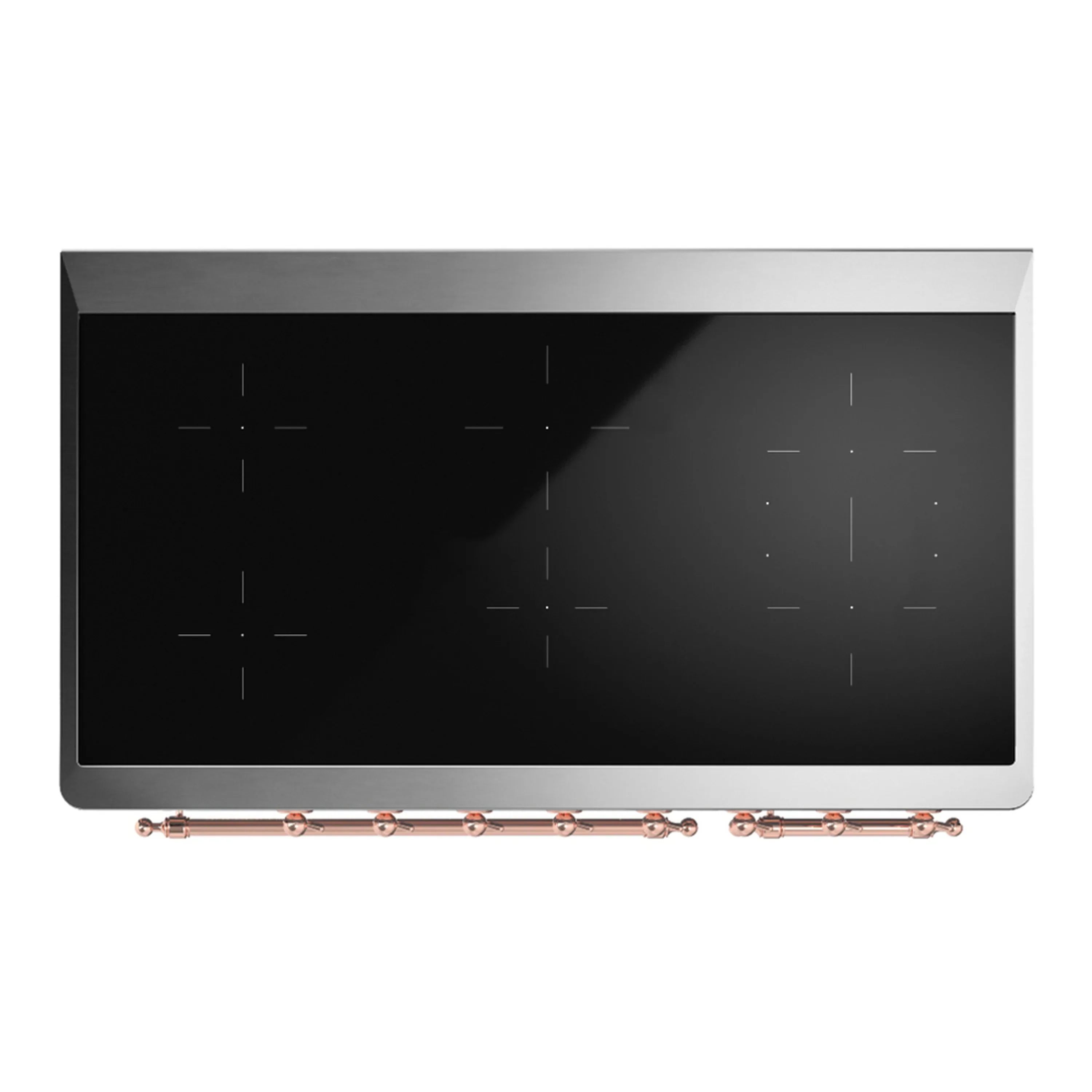 ILVE Majestic III 48-Inch Induction Range with 6 Induction Elements and Triple Glass Door Electric Oven in Glossy Black with Copper Trim (UMIB48NR3BKP) - Image 2