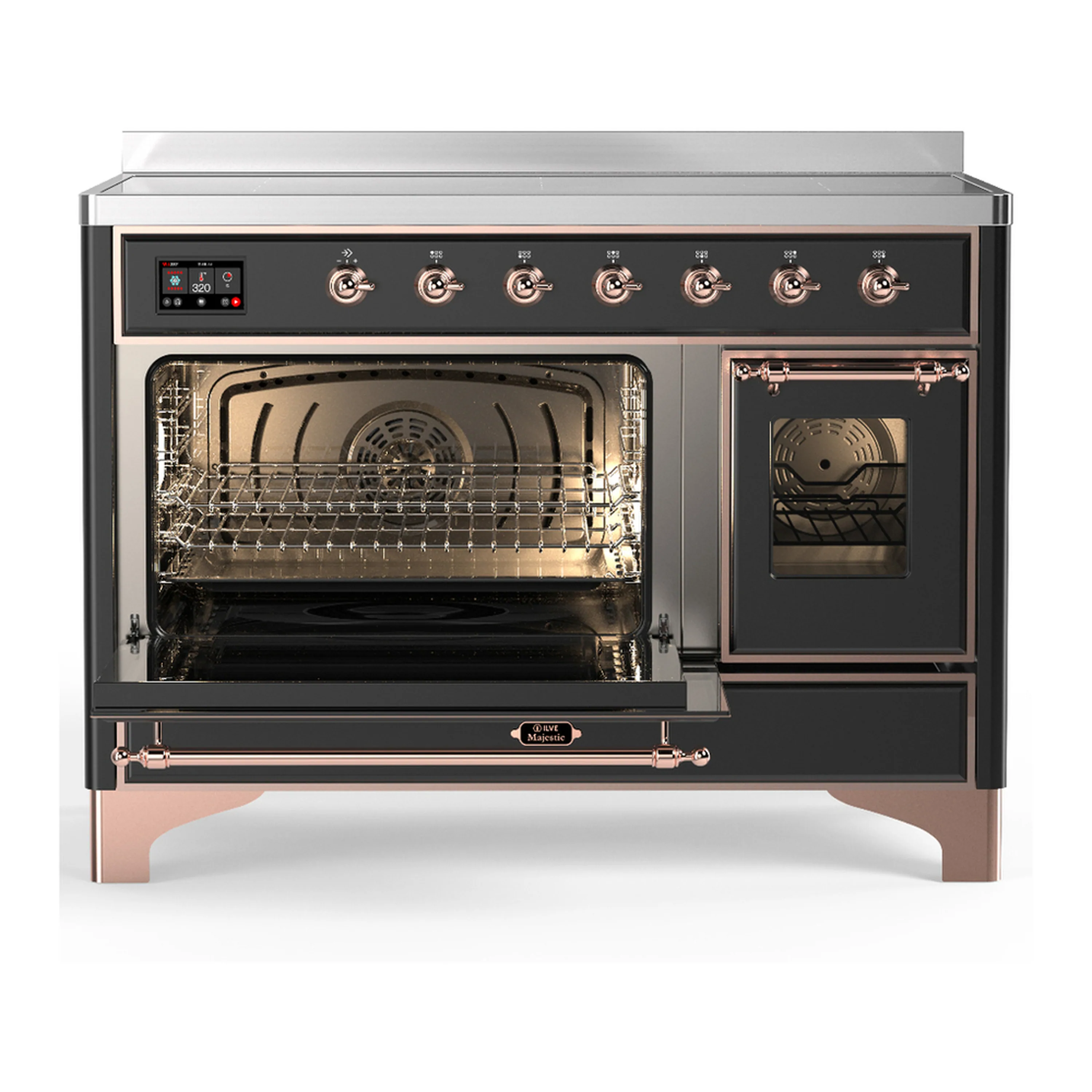 ILVE Majestic III 48-Inch Induction Range with 6 Induction Elements and Triple Glass Door Electric Oven in Matte Graphite with Copper Trim (UMIB48NR3MGP) - Image 5