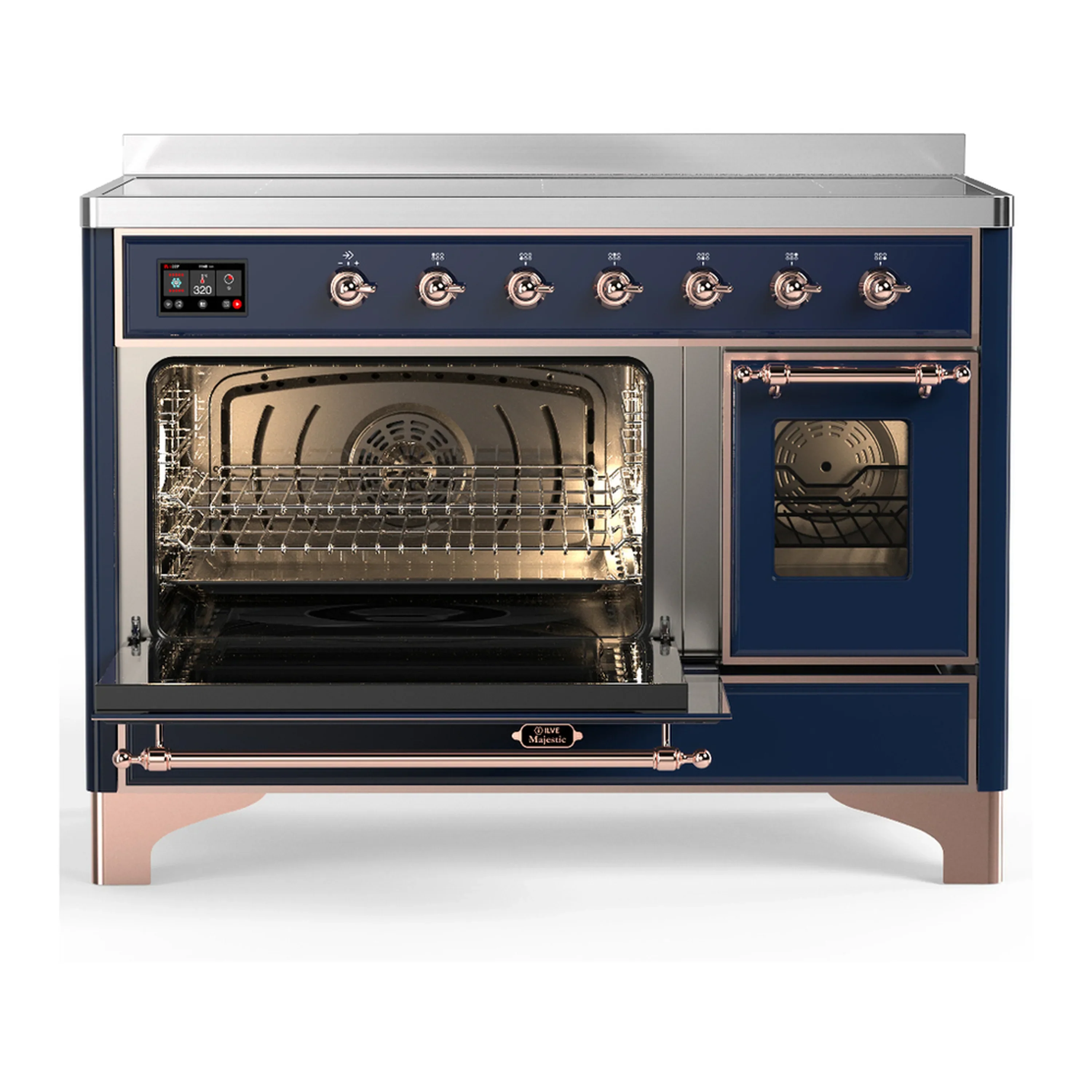 ILVE Majestic III 48-Inch Induction Range with 6 Induction Elements and Triple Glass Door Electric Oven in Mightnight Blue with Copper Trim (UMIB48NR3MBP) - Image 5