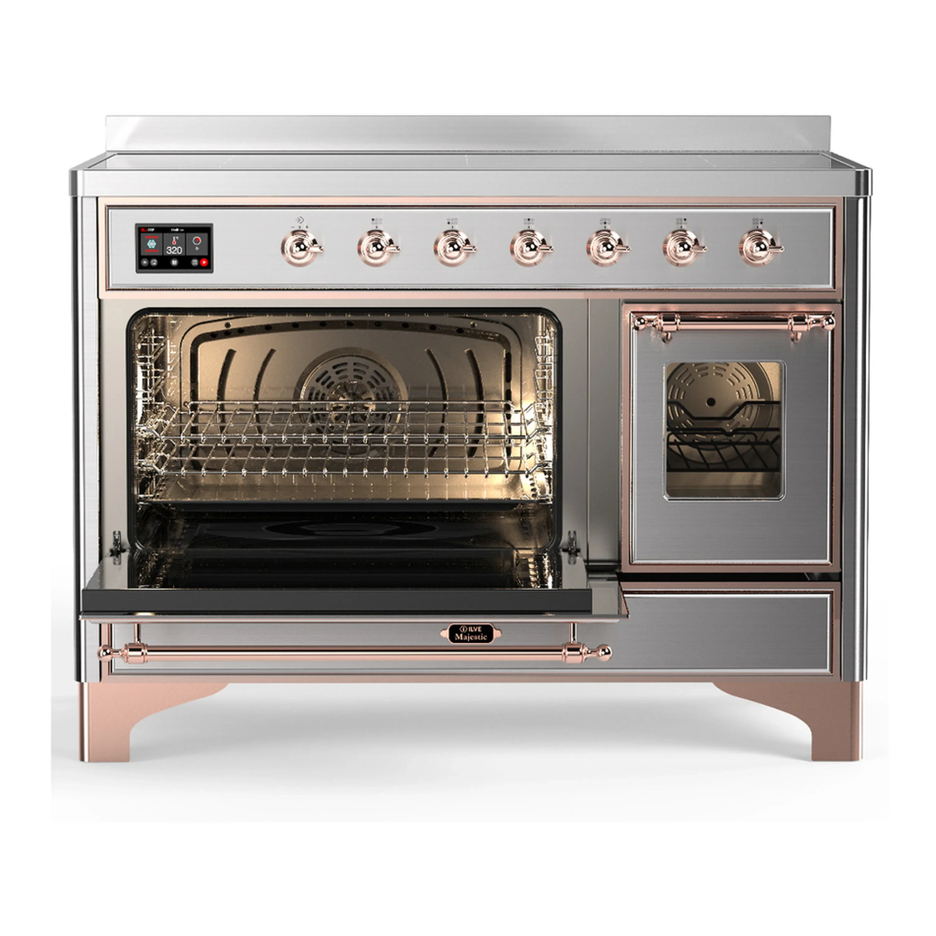 ILVE Majestic III 48-Inch Induction Range with 6 Induction Elements and Triple Glass Door Electric Oven in Stainless Steel with Copper Trim (UMIB48NR3SSP) - Image 5