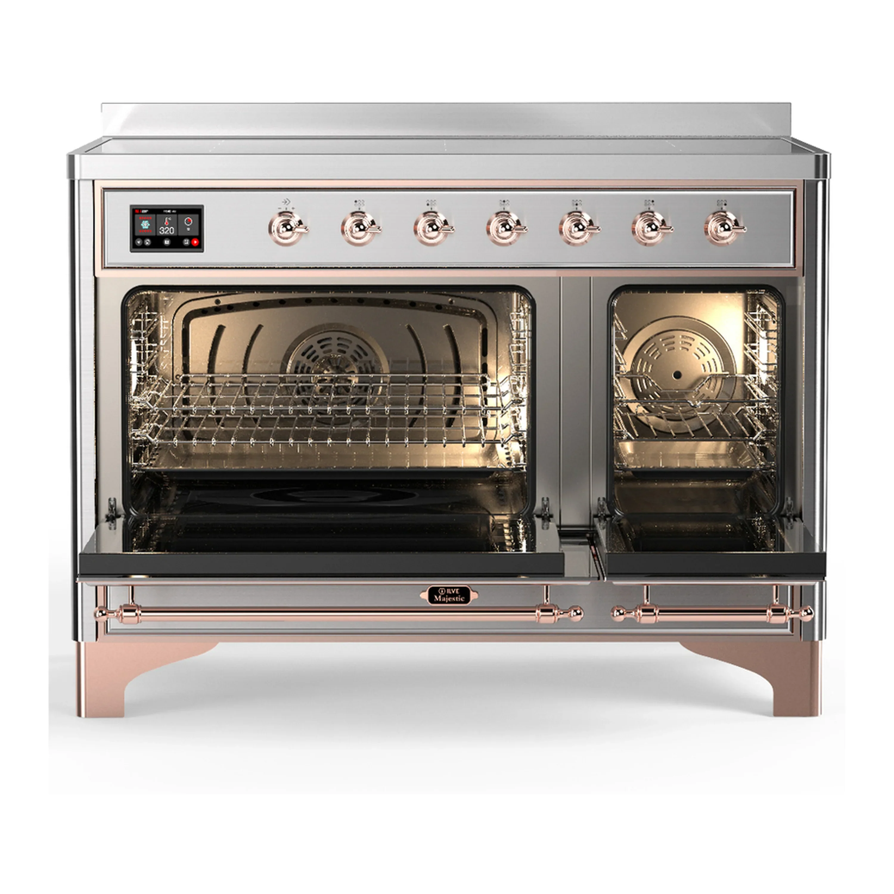 ILVE Majestic III 48-Inch Induction Range with 6 Induction Elements and Triple Glass Door Electric Oven in Stainless Steel with Copper Trim (UMIB48NR3SSP) - Image 6
