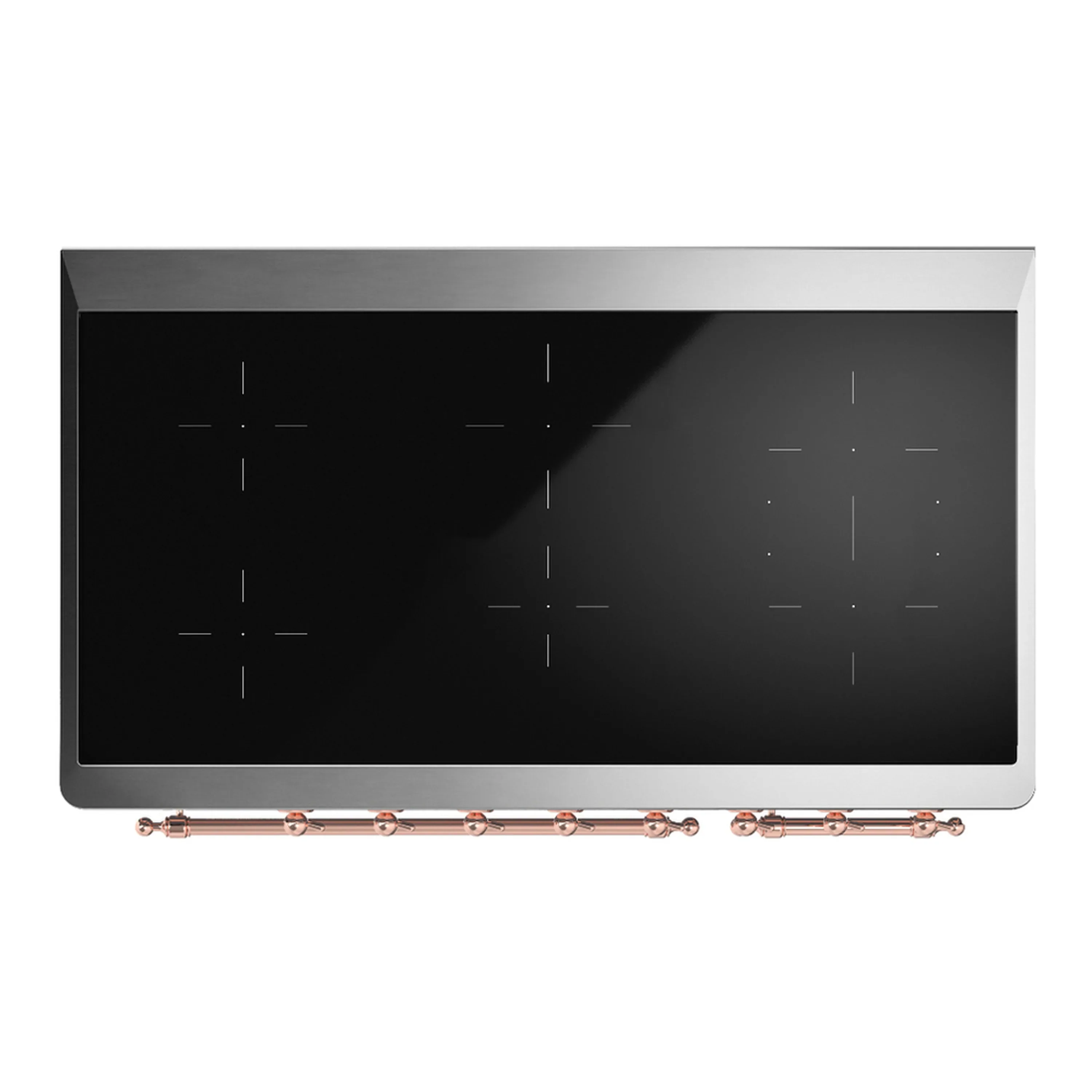 ILVE Majestic III 48-Inch Induction Range with 6 Induction Elements and Triple Glass Door Electric Oven in White with Copper Trim (UMIB48NR3WHP) - Image 2
