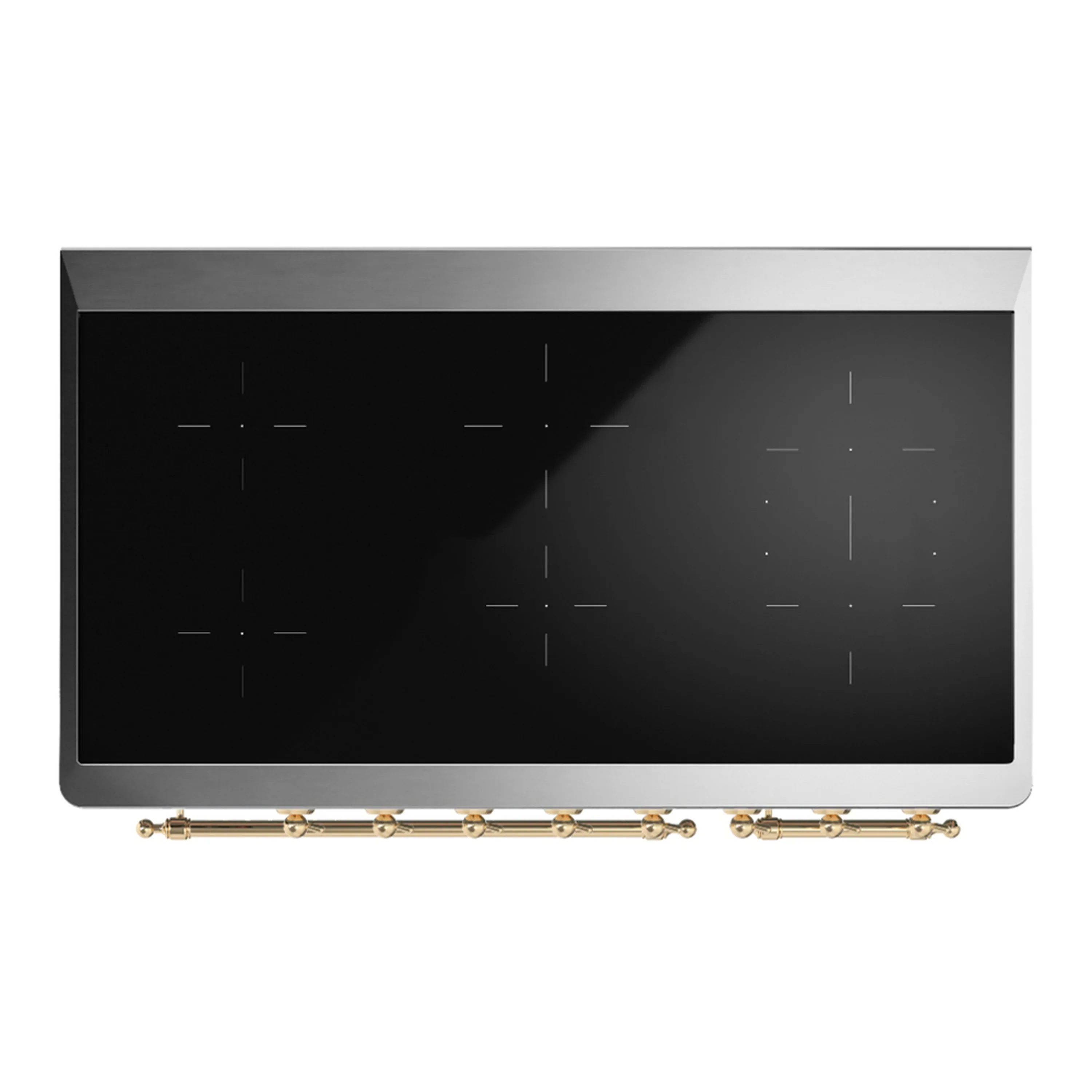 ILVE Majestic III 48-Inch Induction Range with 6 Induction Elements and Triple Glass Door Electric Oven in Antique White with Brass Trim (UMIB48NR3AWG) - Image 2