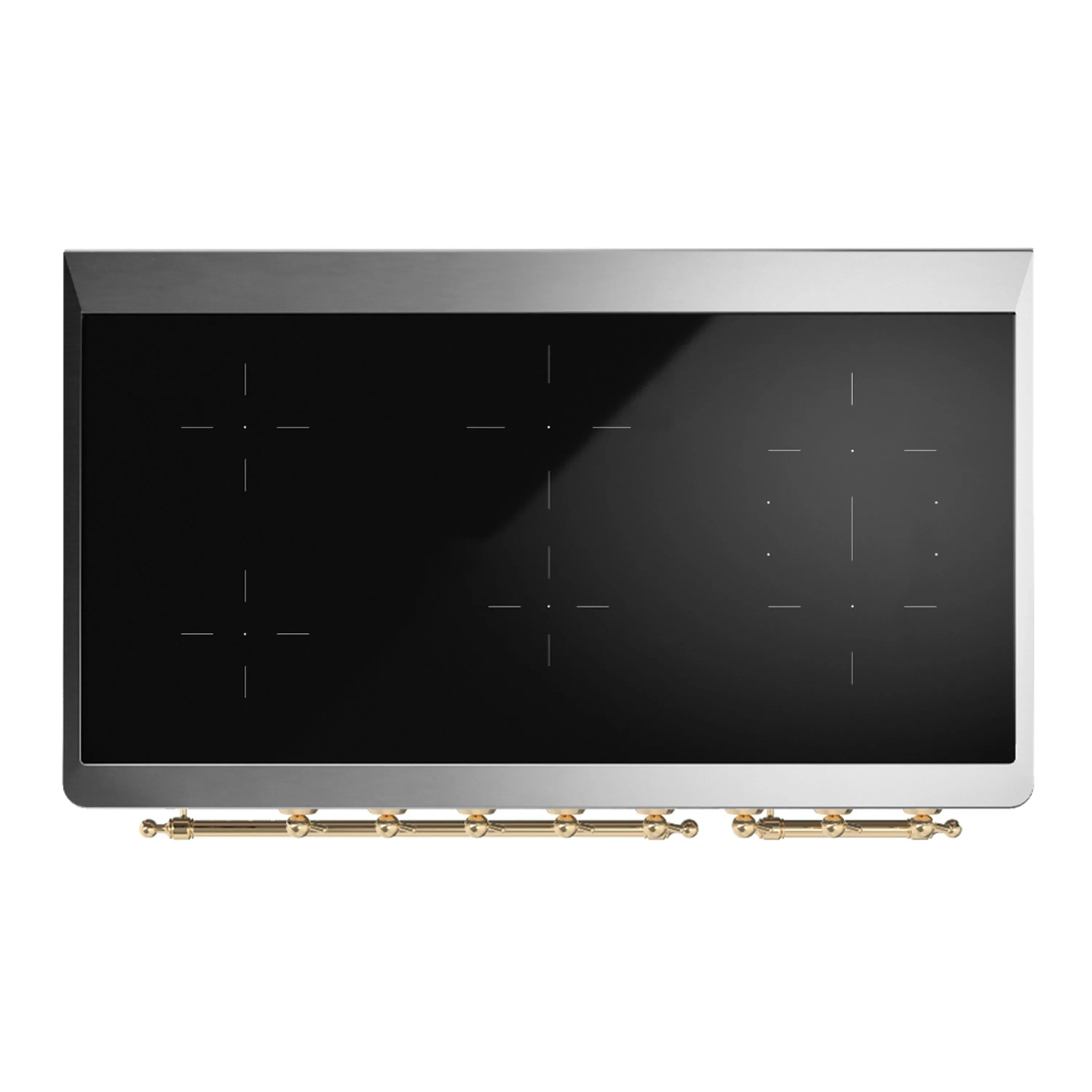 ILVE Majestic III 48-Inch Induction Range with 6 Induction Elements and Solid Door Electric Oven in Blue Grey with Brass Trim (UMIB48QNR3BGG) - Image 2