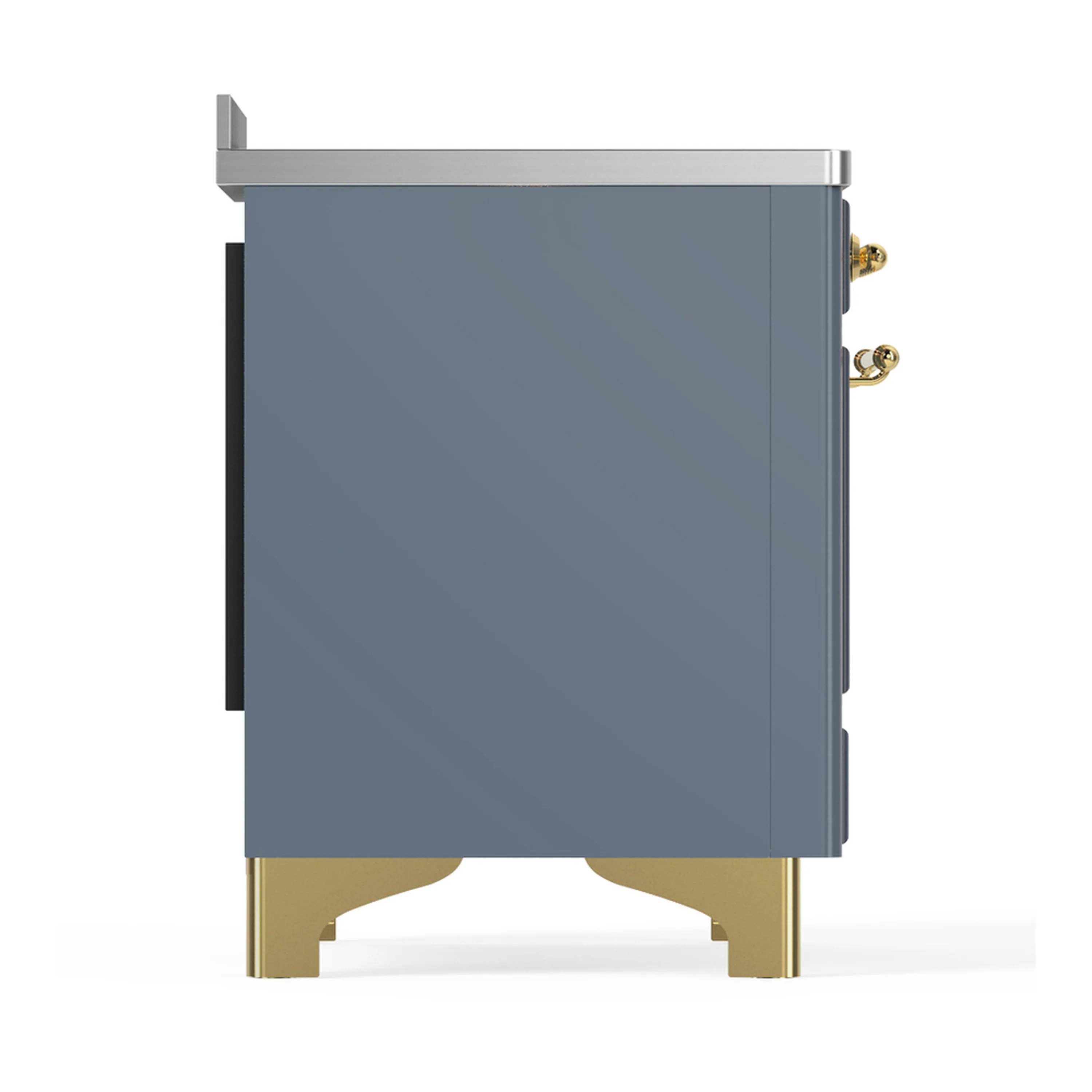 ILVE Majestic III 48-Inch Induction Range with 6 Induction Elements and Solid Door Electric Oven in Blue Grey with Brass Trim (UMIB48QNR3BGG) - Image 8