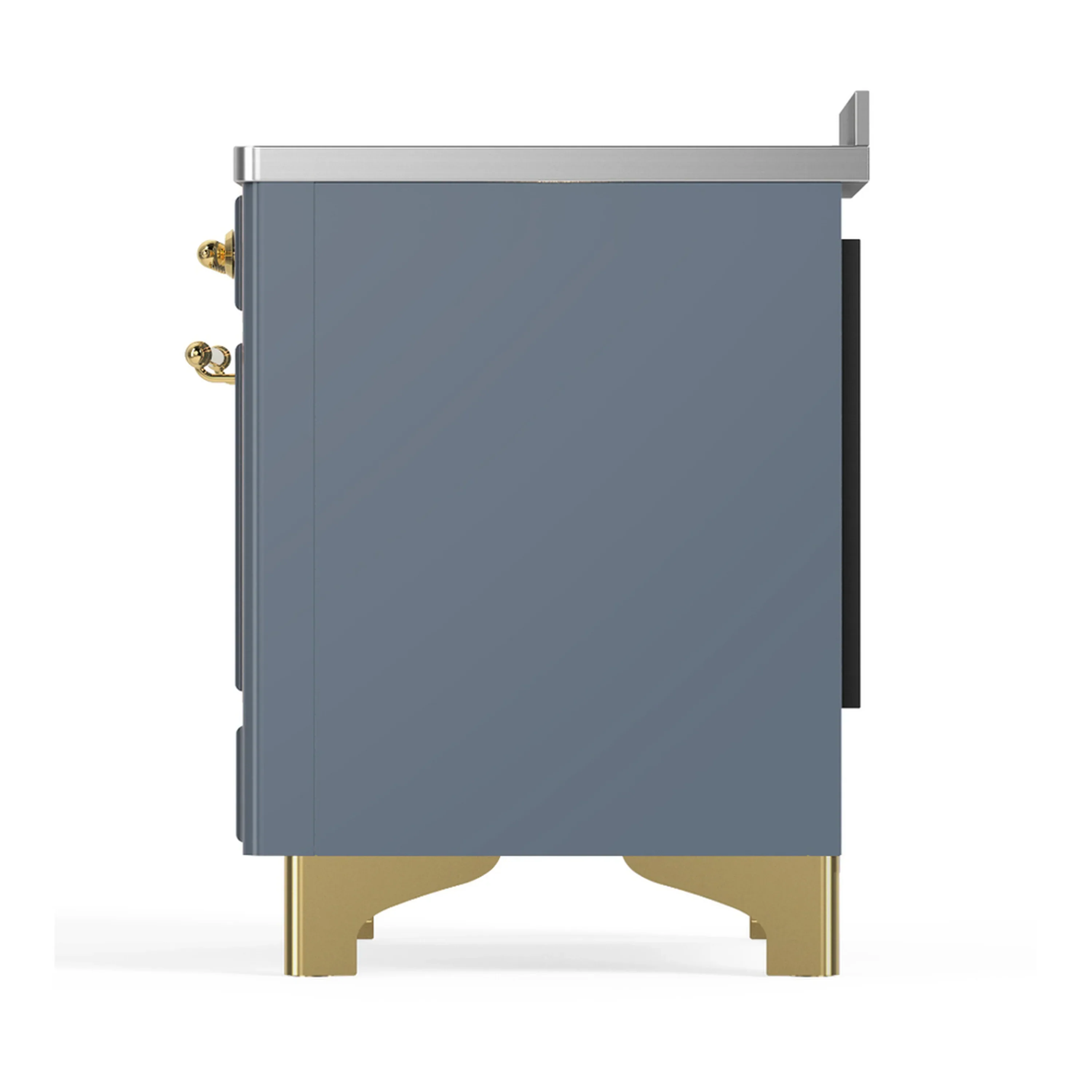 ILVE Majestic III 48-Inch Induction Range with 6 Induction Elements and Solid Door Electric Oven in Blue Grey with Brass Trim (UMIB48QNR3BGG) - Image 9